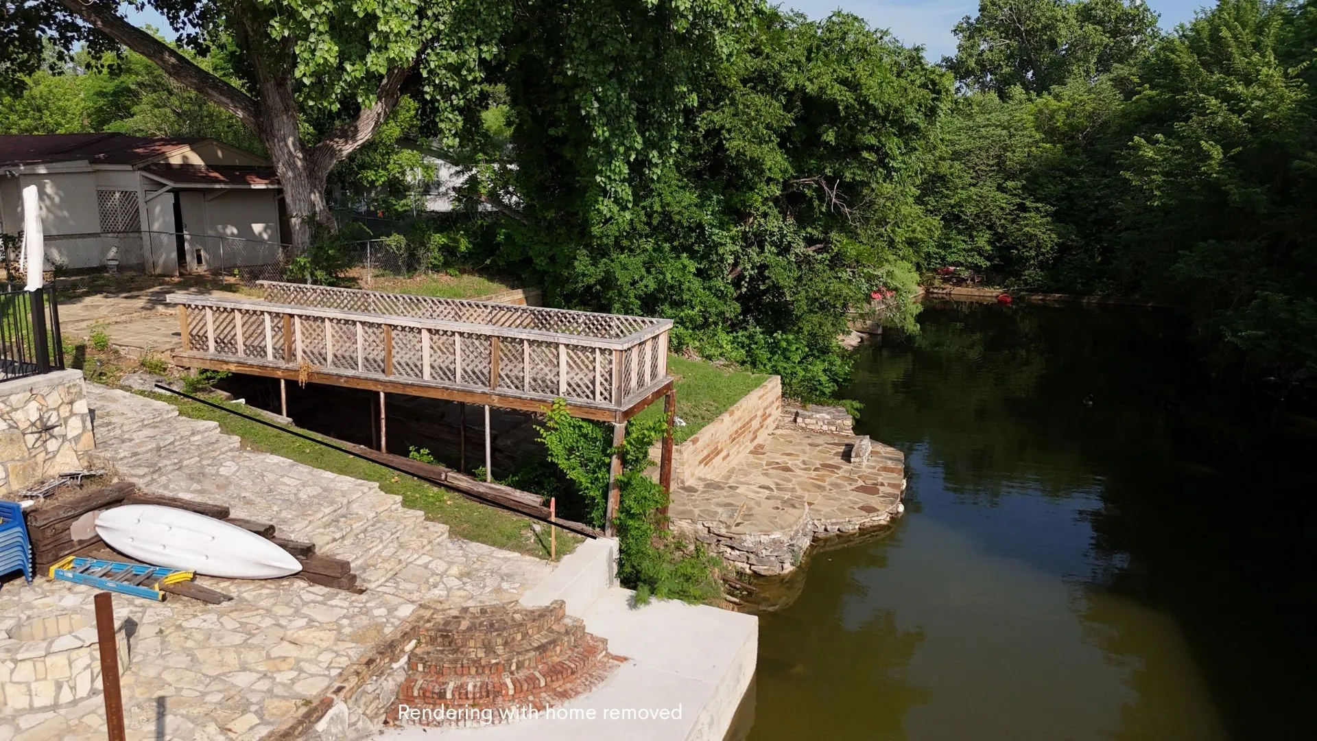 Upper and lower waterfront patios