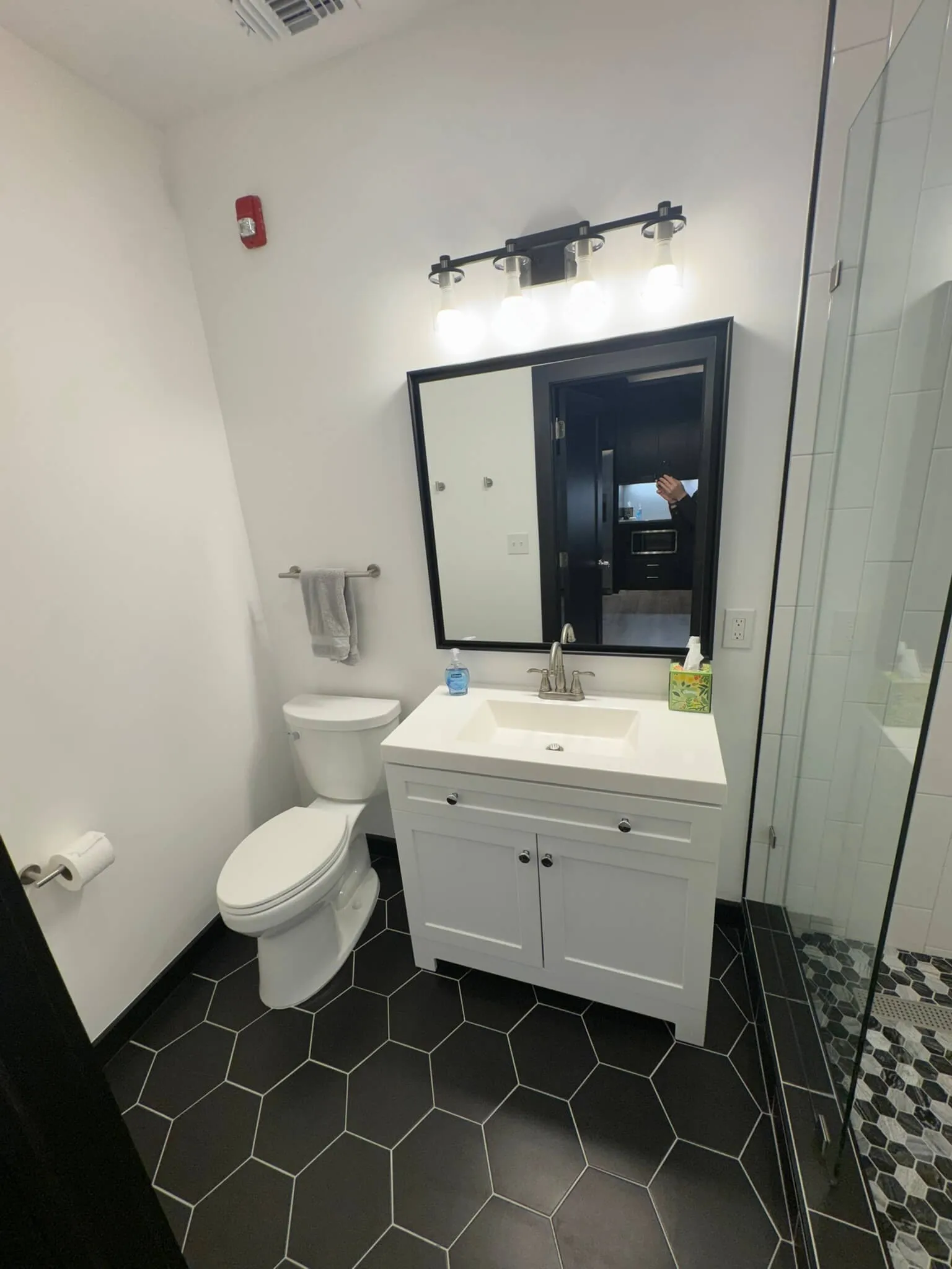 Bathroom with custom walk in shower