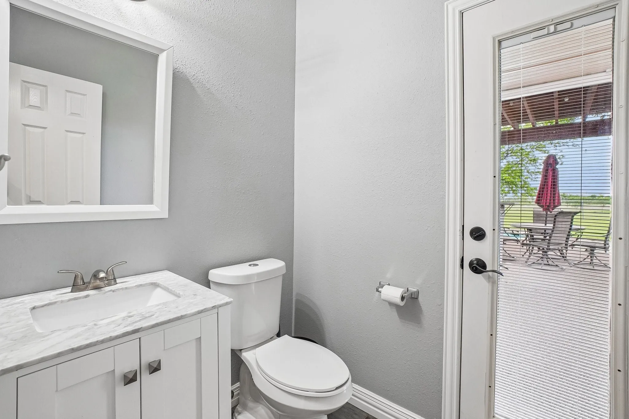 Half bath with outdoor access