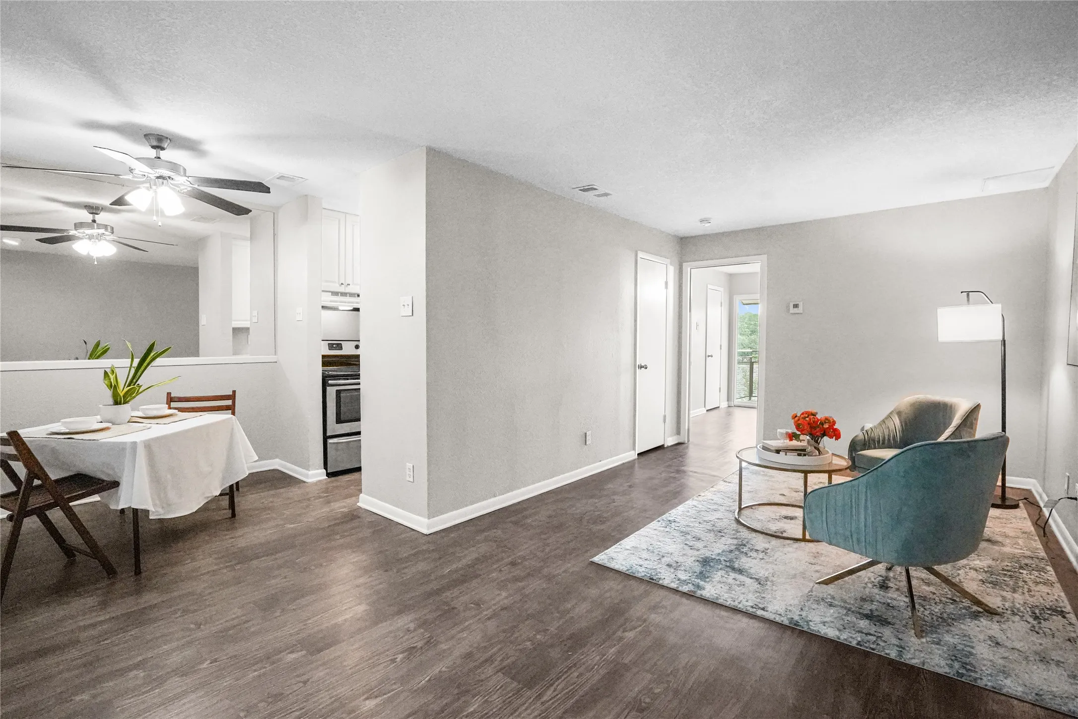 Open-concept living space.