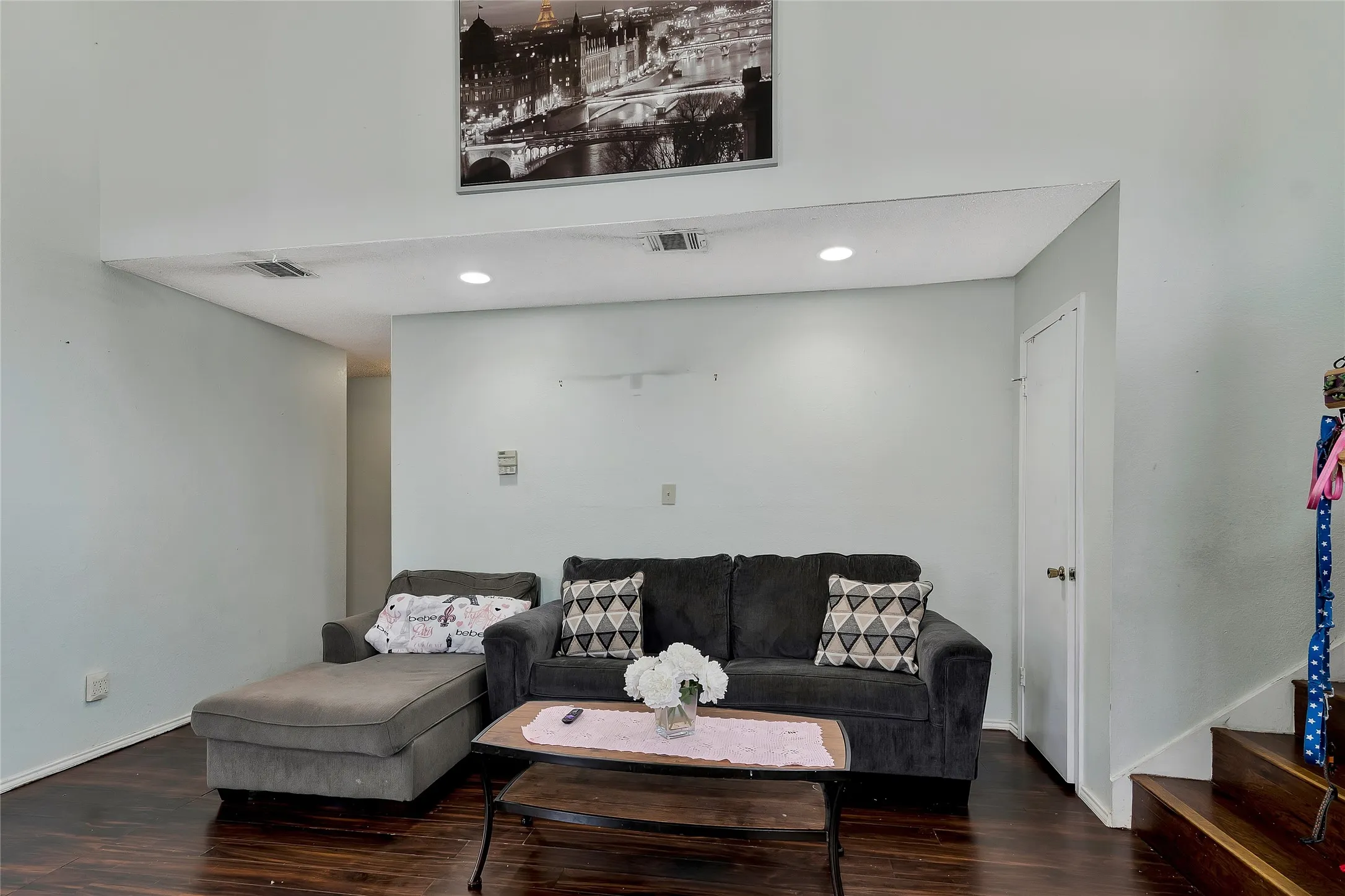 Living room featuring wood-type flooring