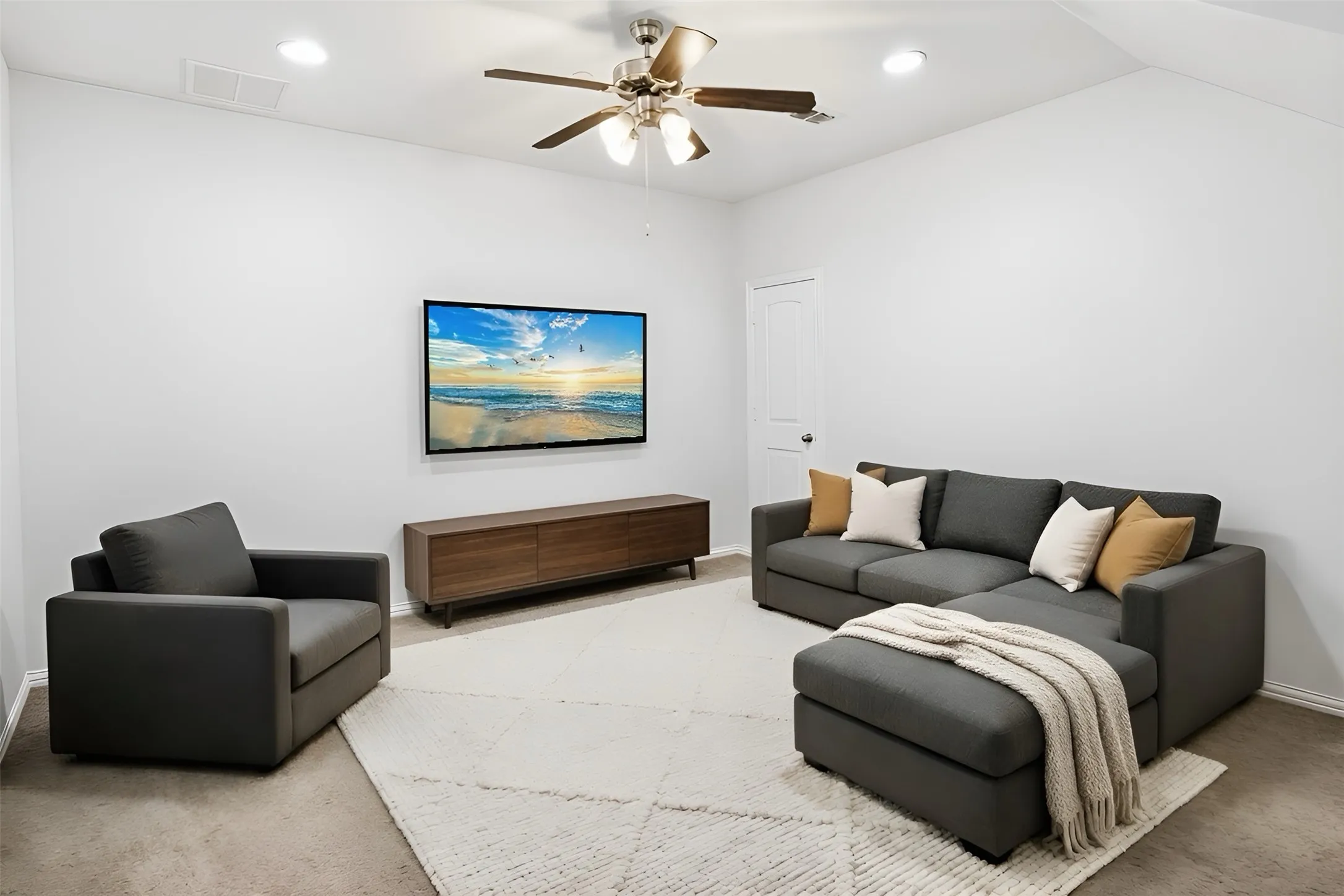 Second Living Area Downstairs Virtually Staged