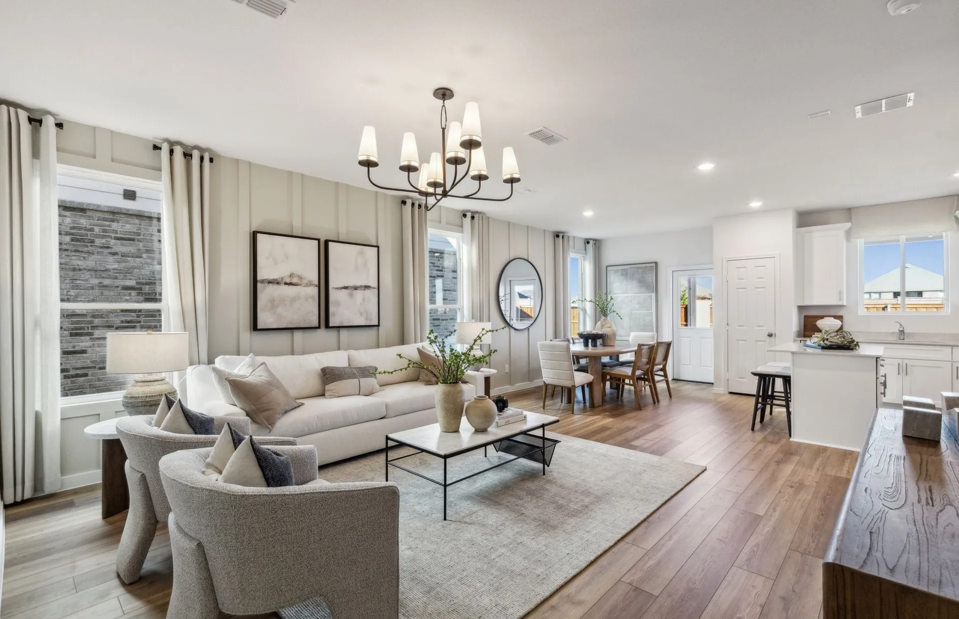 *Model Representation - Gathering room with view of main living areas
