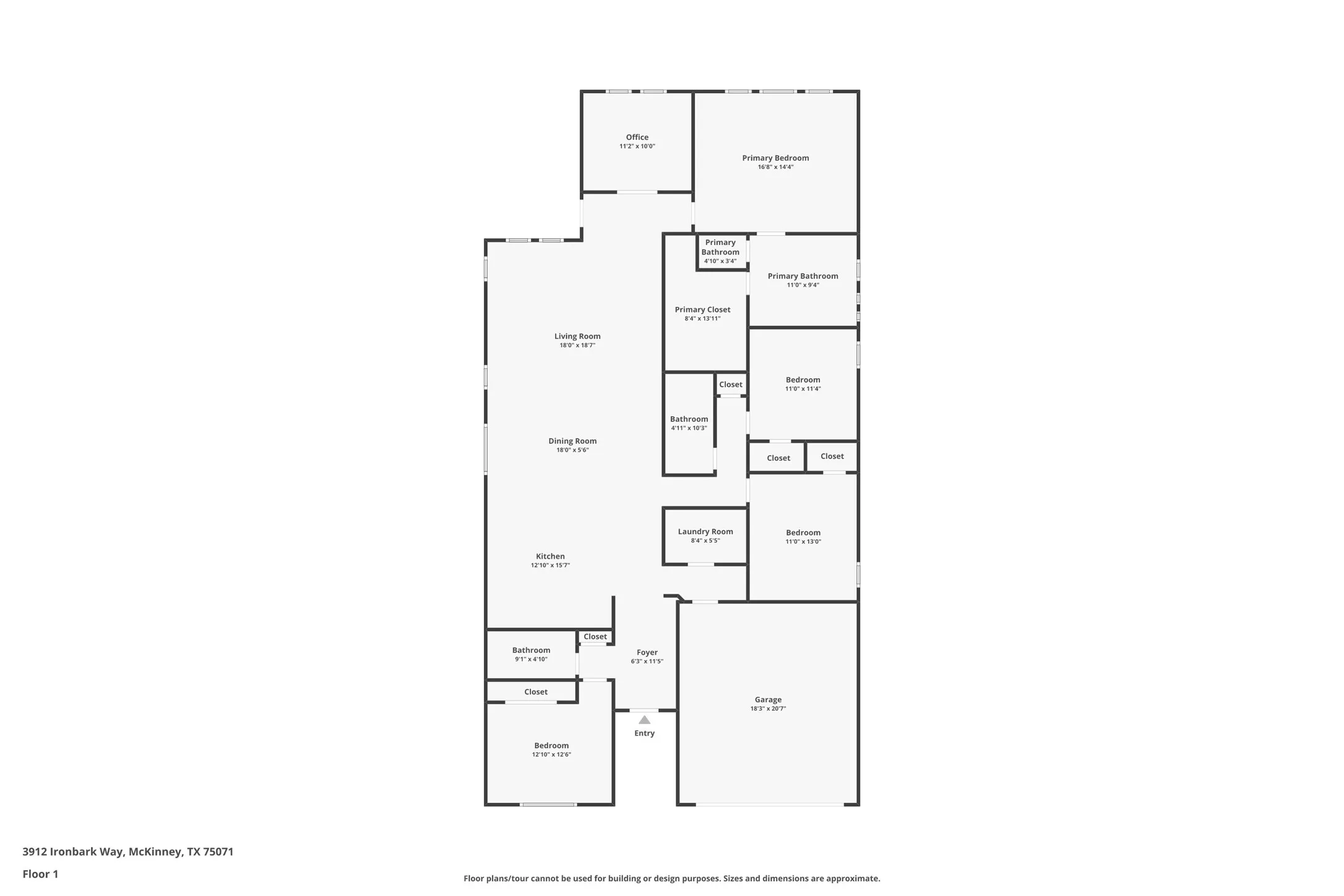 Floor plan showing nearly 2400sft of living space.