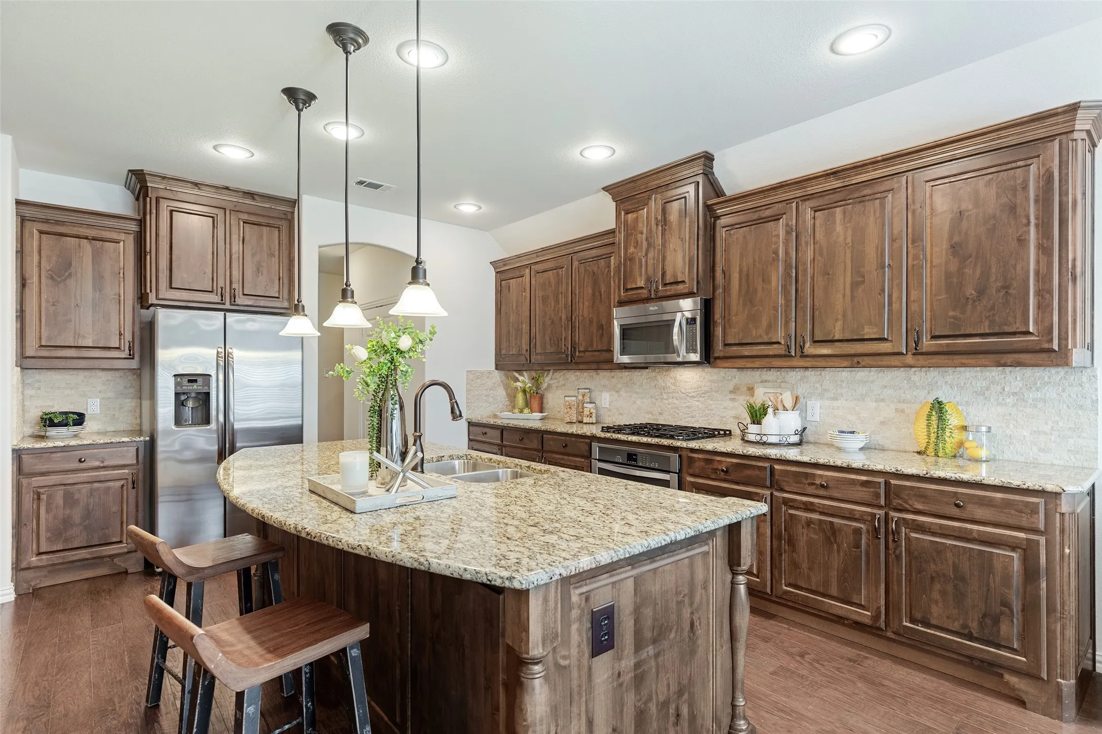 Open floor Plan with oversized kitchen island great for entertaining.