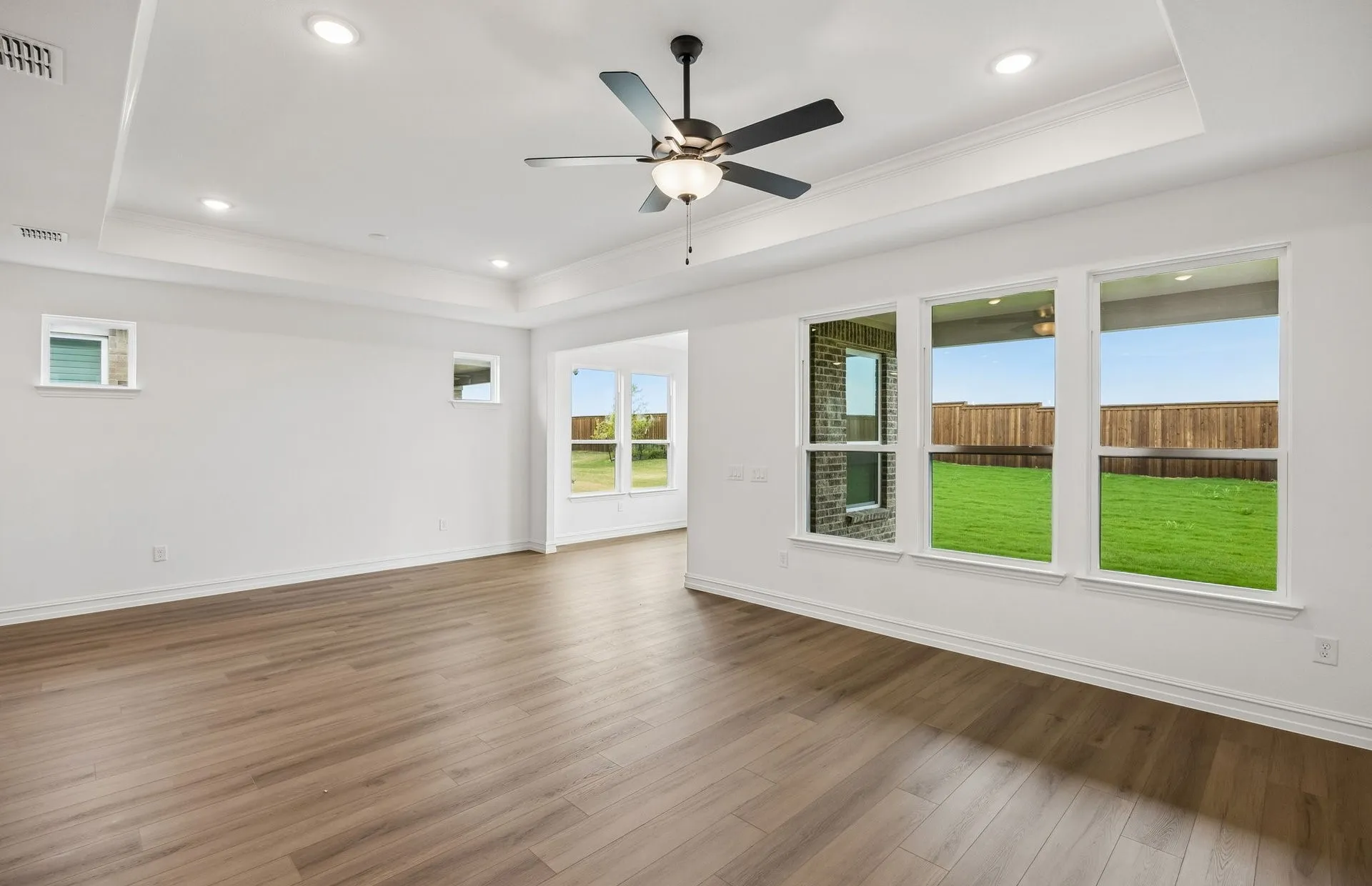 Tray ceilings in living room