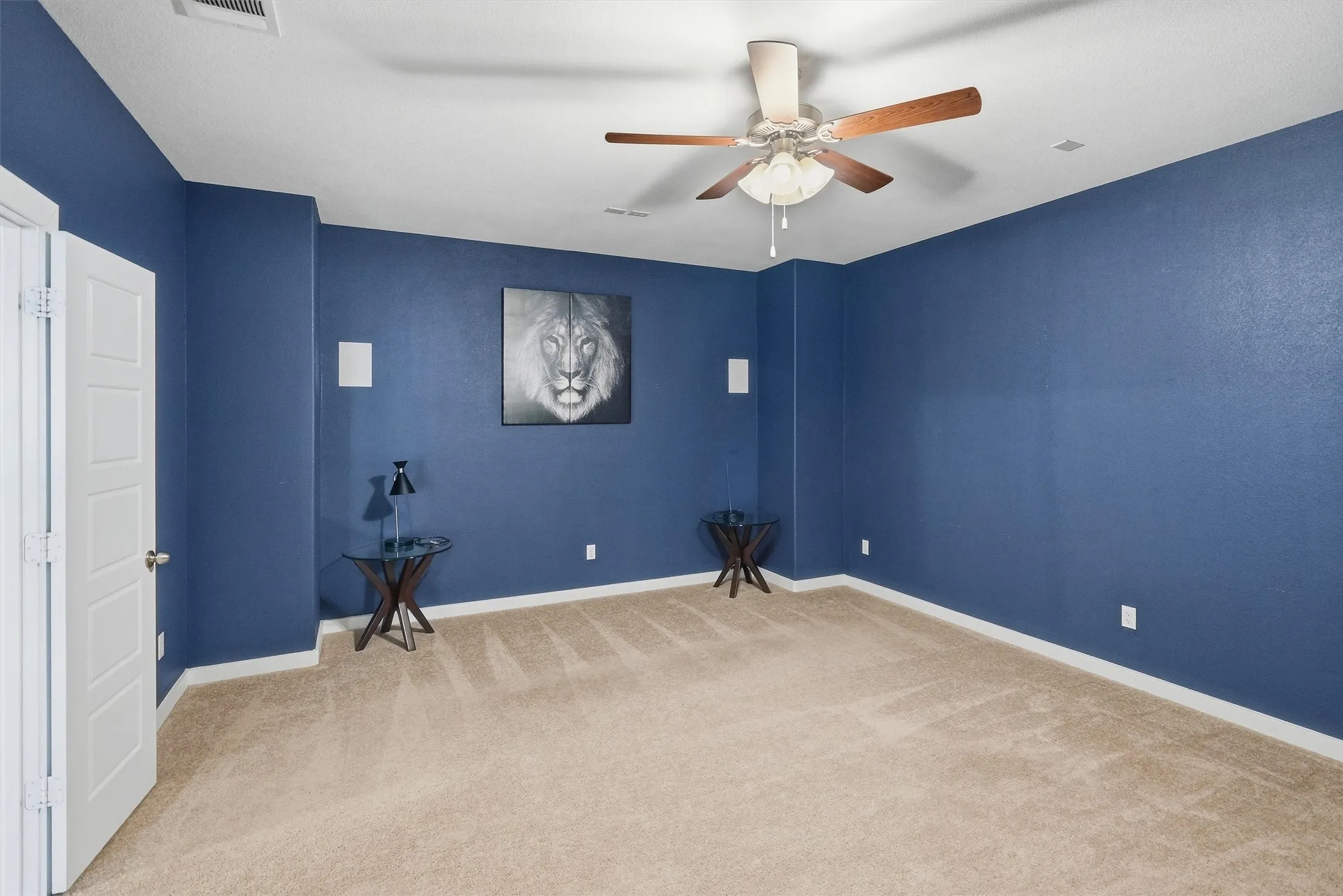 Media Room with upgraded entertainment package to include surround sound