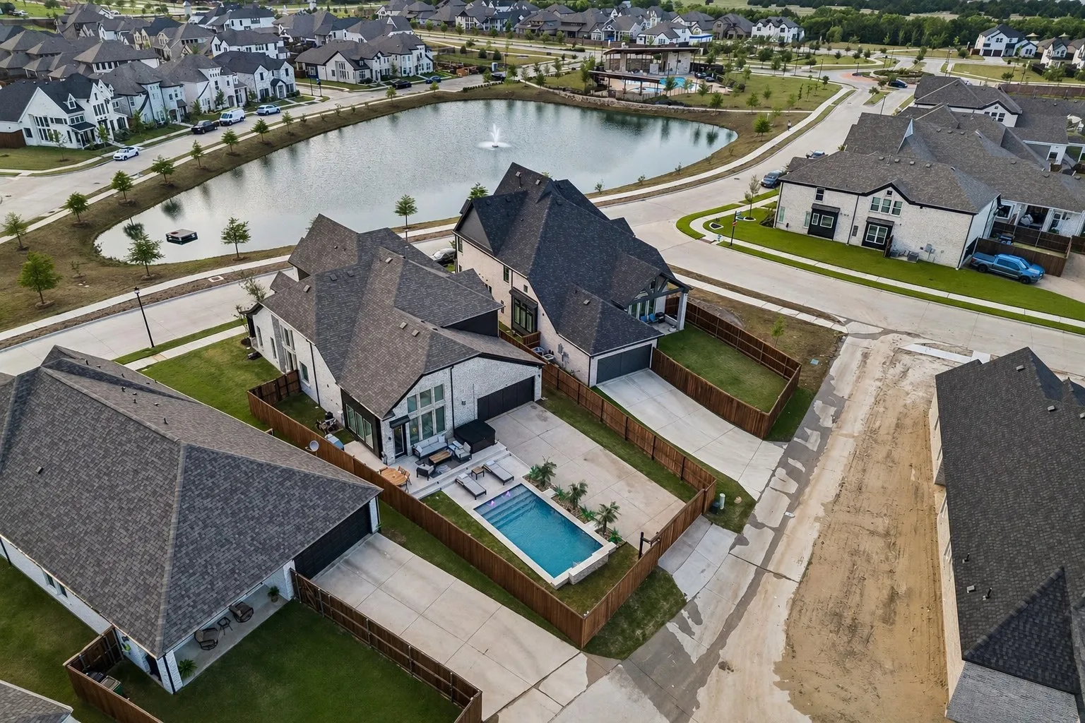 Pond located across from the home.