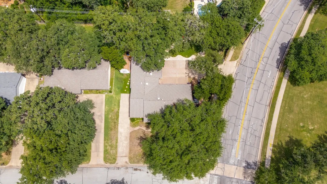 corner lot with a side entry to parking.