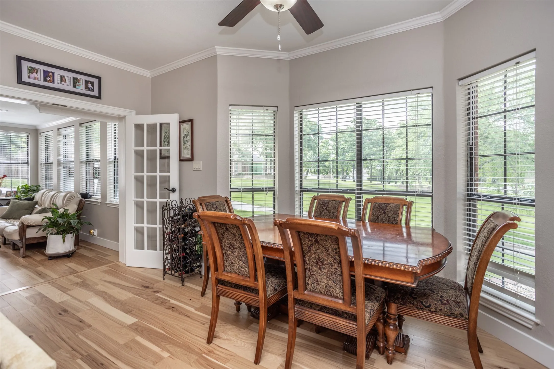 Dining Room has gorgeous views to the property