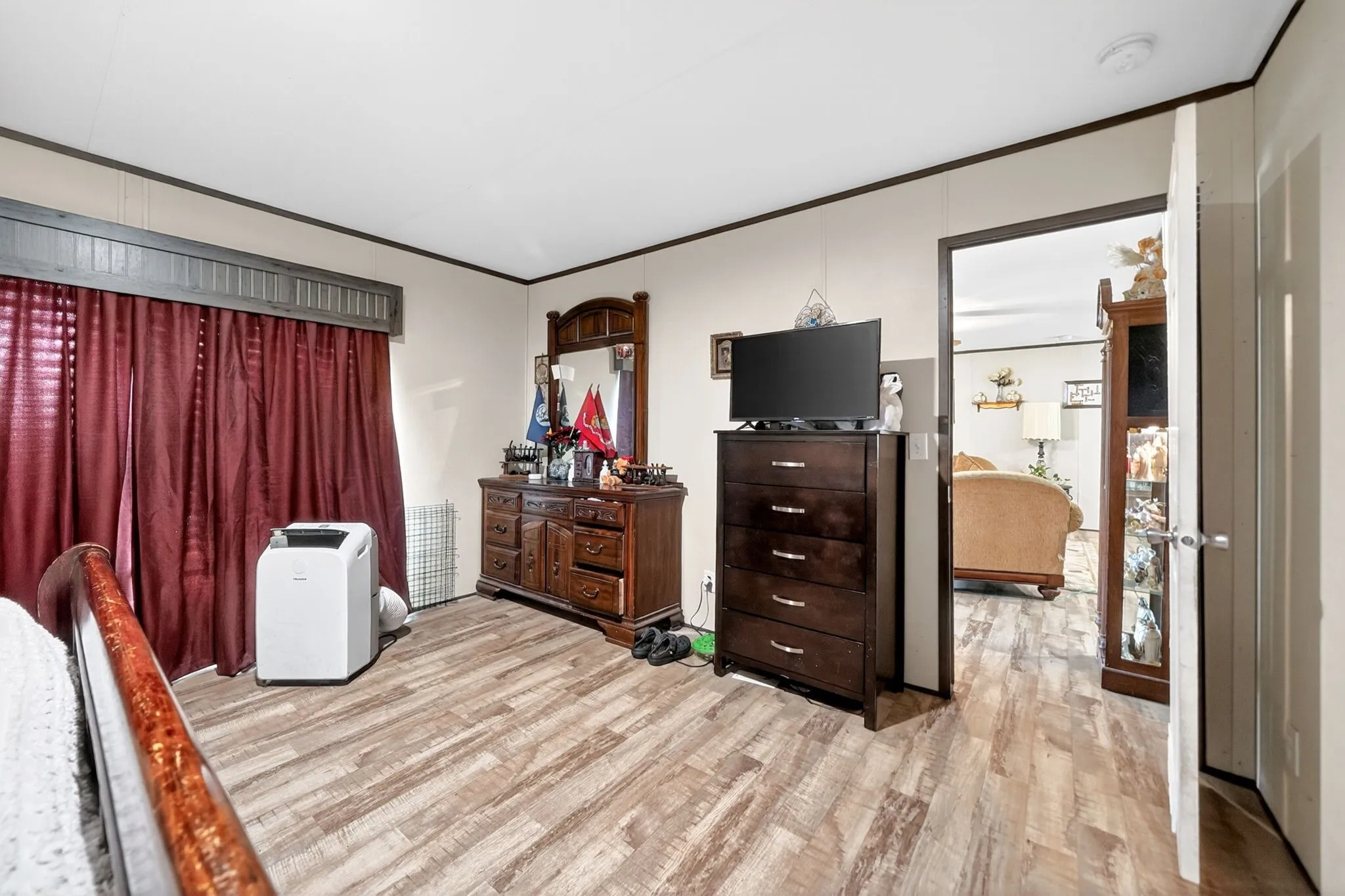 Wood-finish flooring throughout