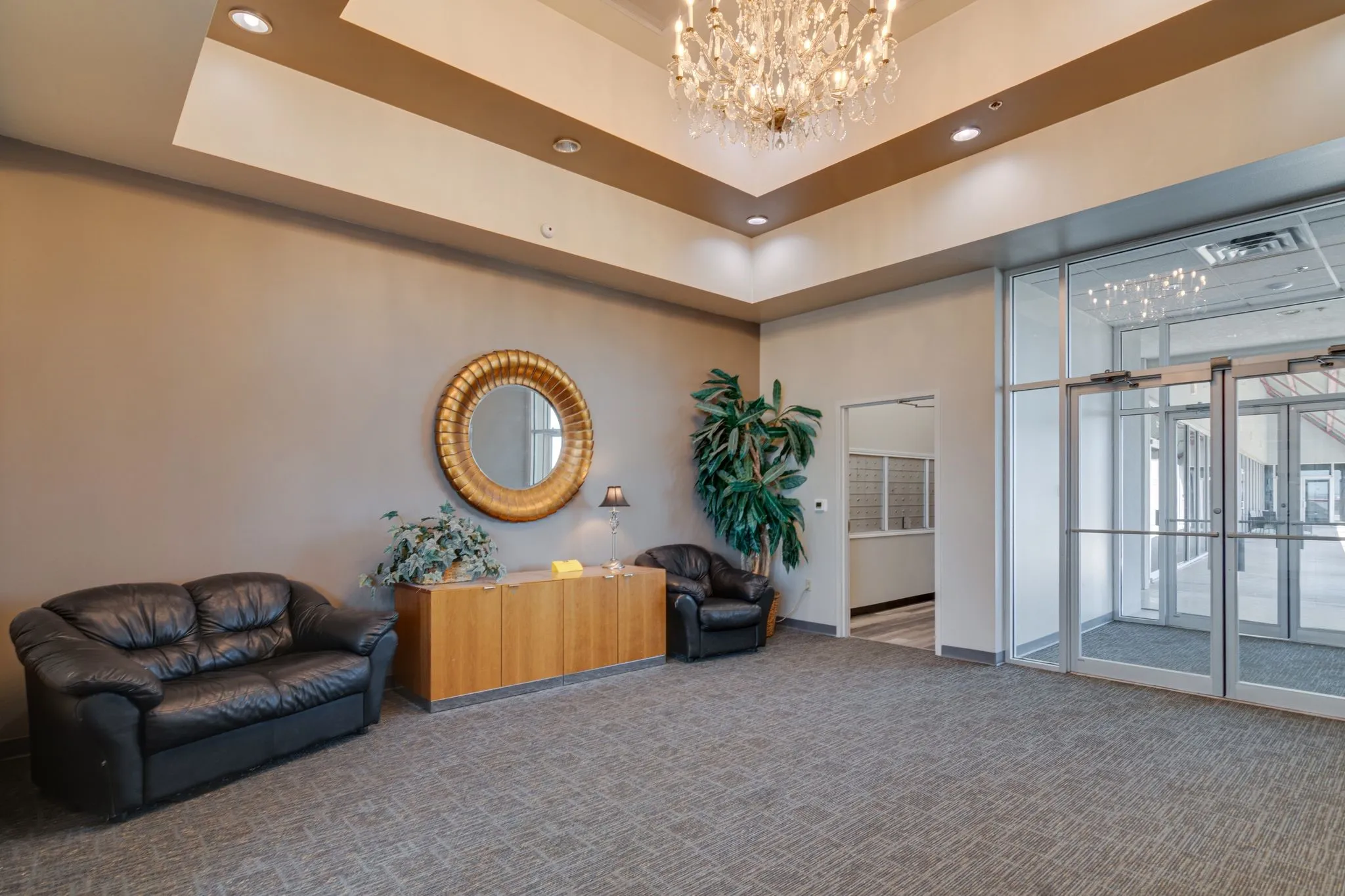 Lobby area adjacent to community mailbox area