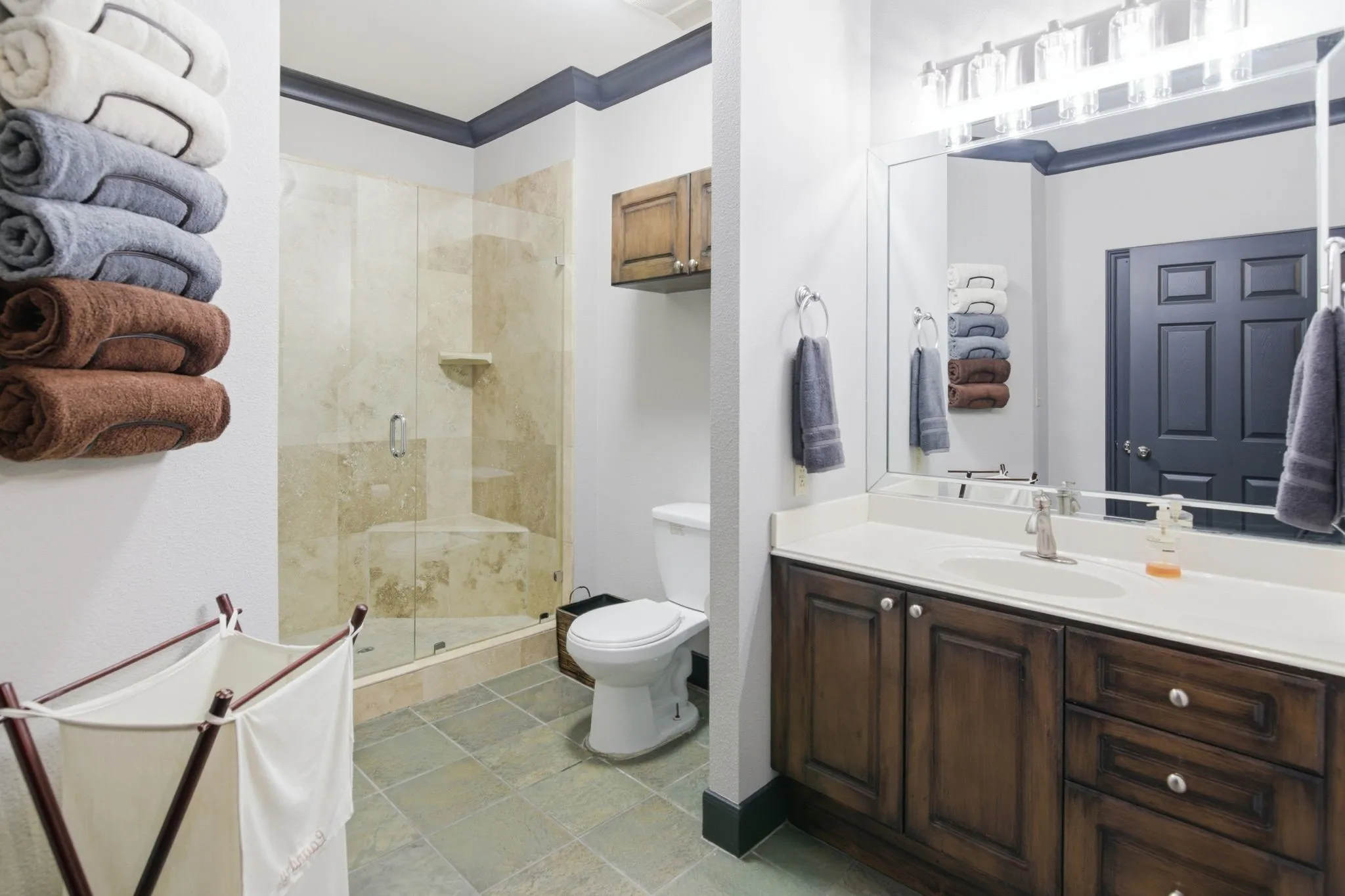 Bathroom has access from hallway and as ensuite to Bedroom #1