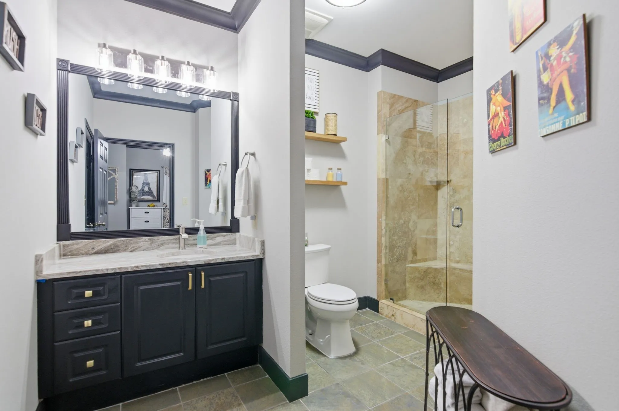 Bathroom has access from hallway and as ensuite to Bedroom #2