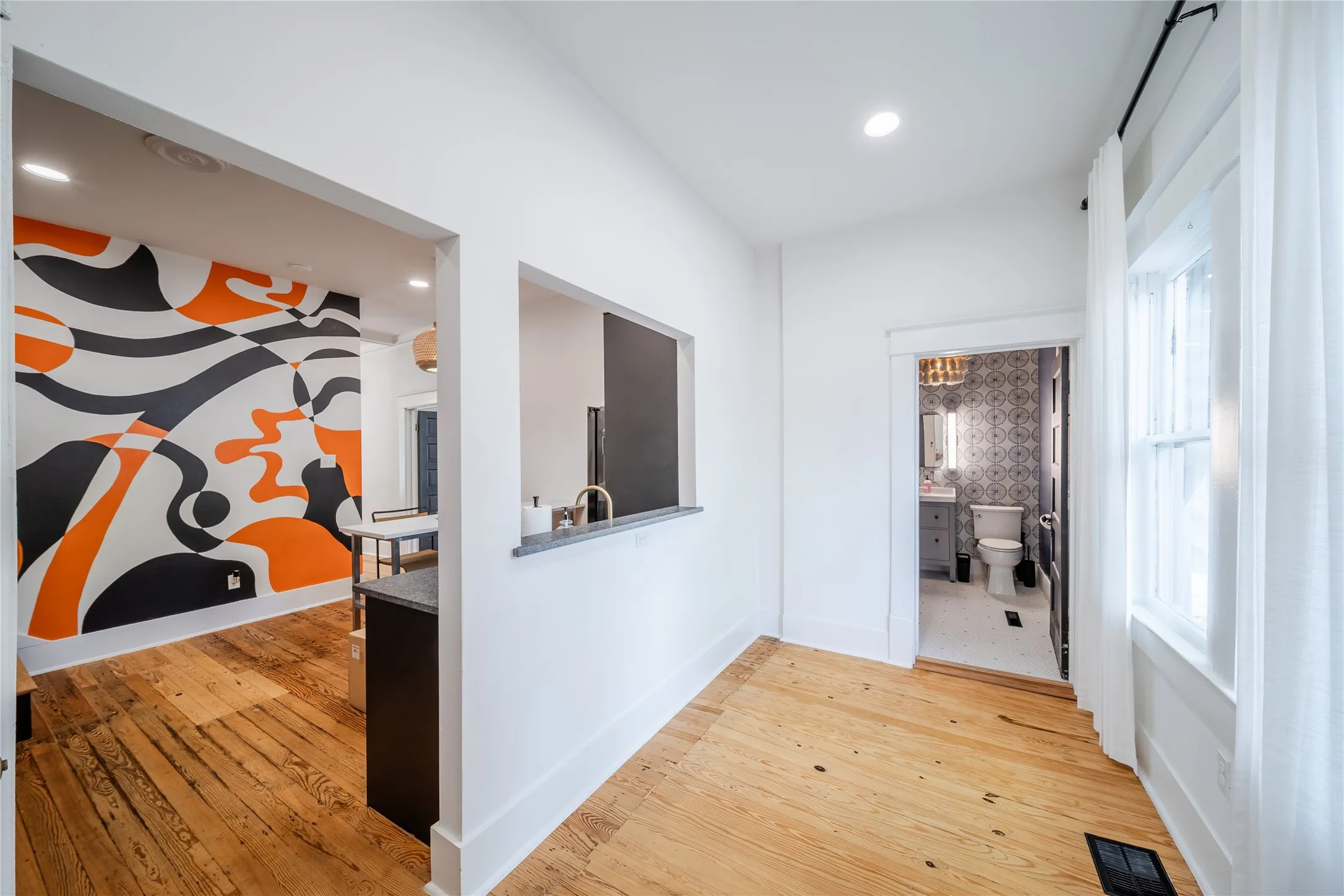The back door enters into a small room that can be used as a foyer.