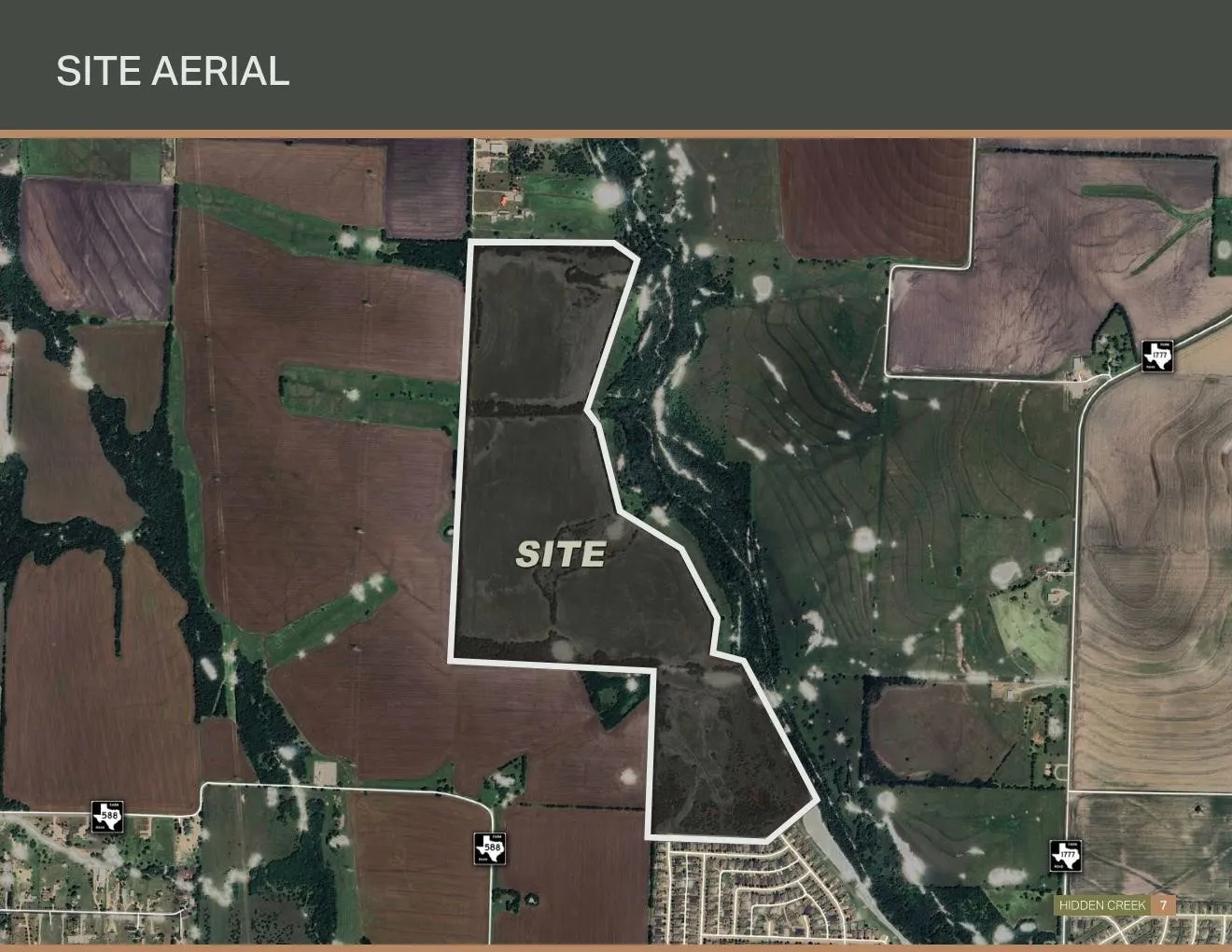 Site Aerial. Illustrating the property's boundaries and surrounding geographical features