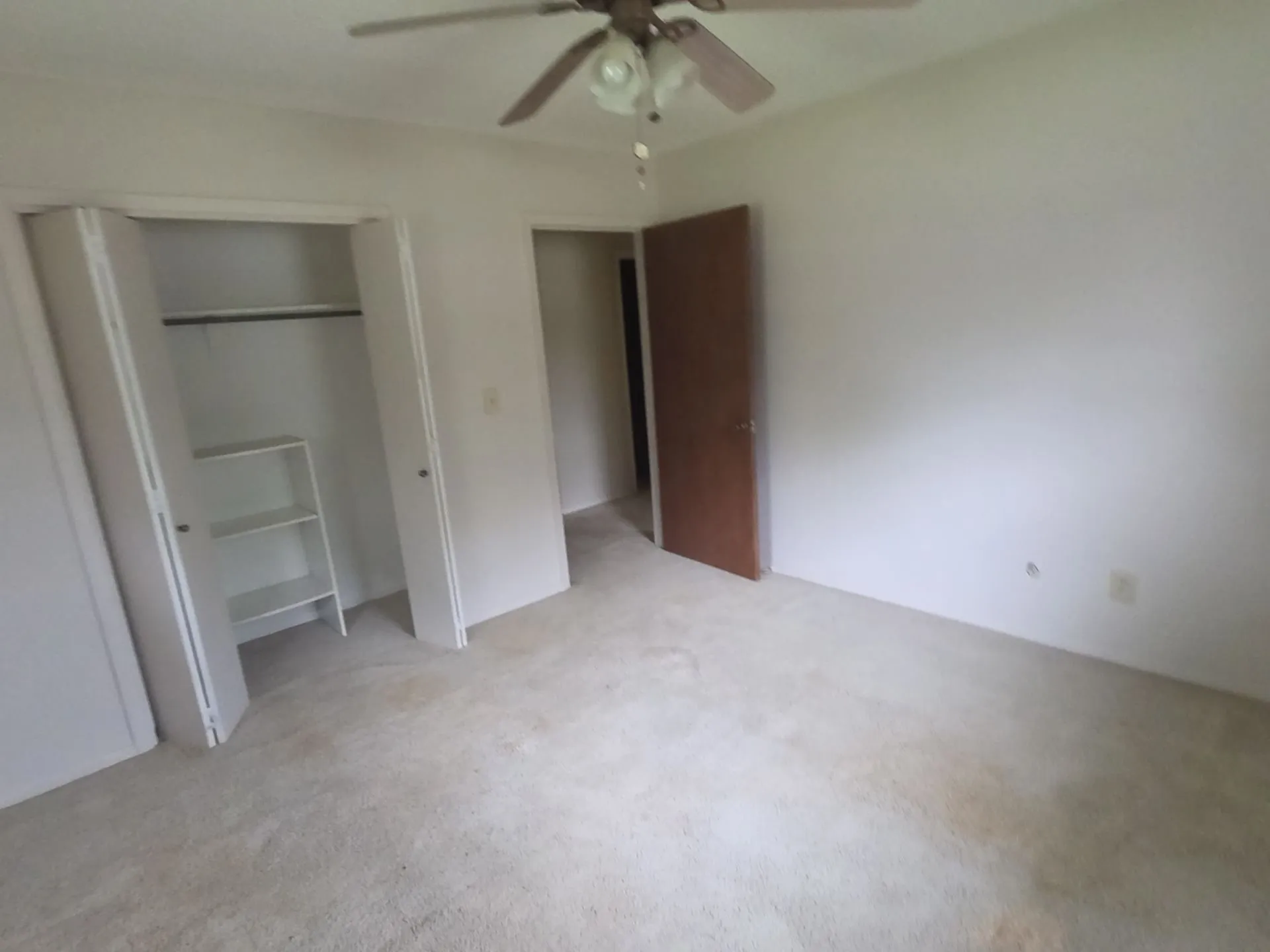 Light-toned carpeting throughout
