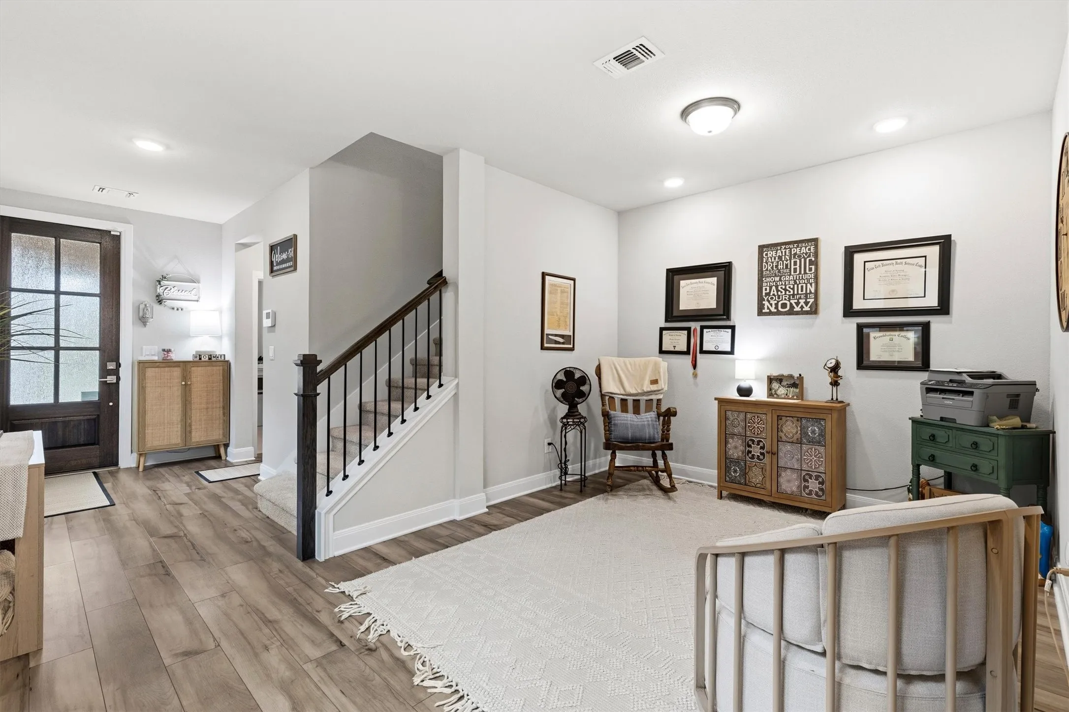 Looking at front door