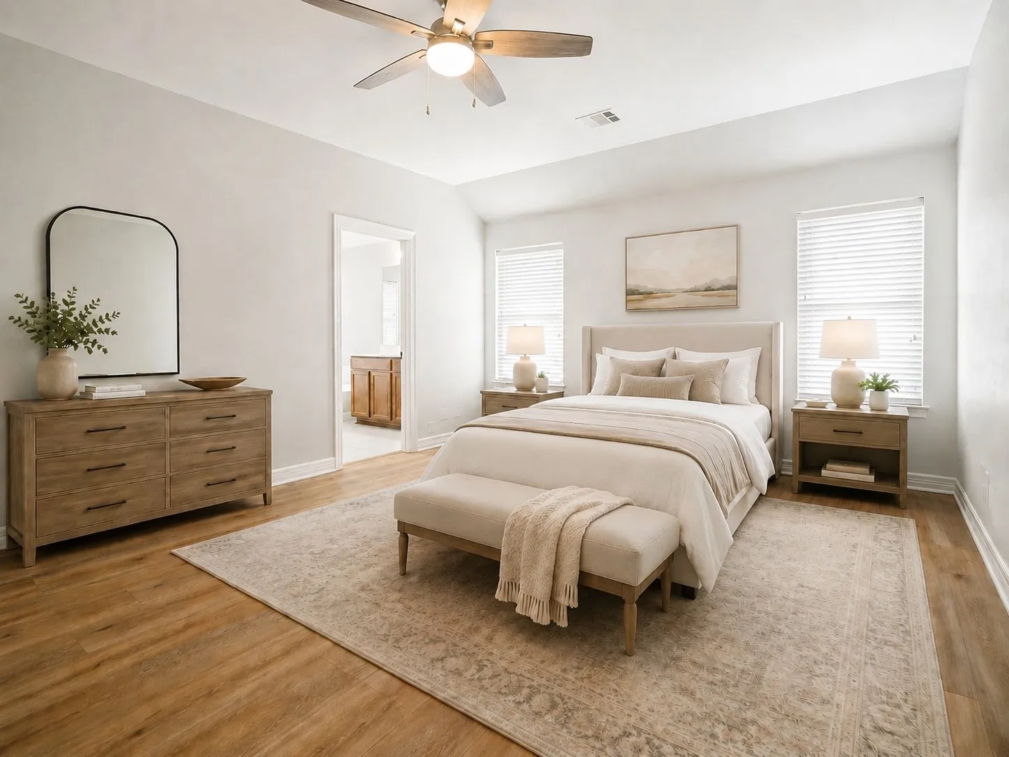 Room digitially staged for perspective