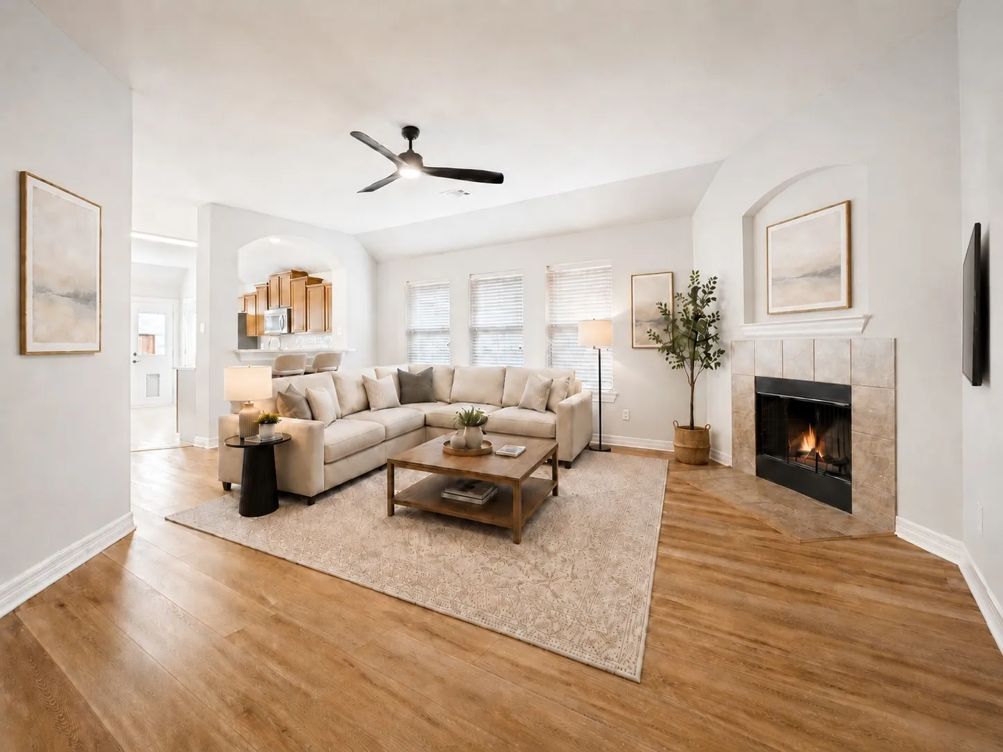 Room digitially staged for perspective