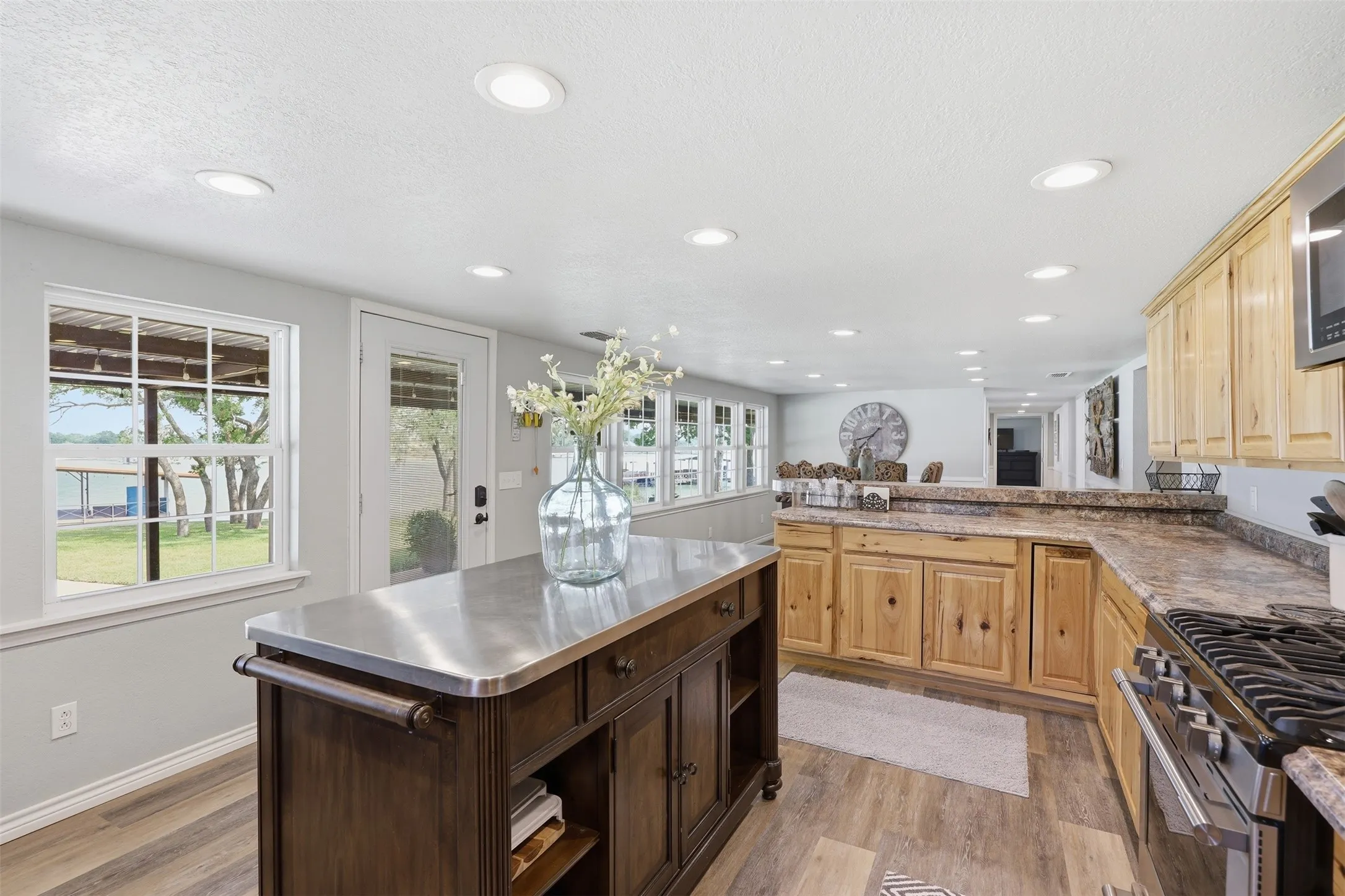 Lake view from kitchen and dining