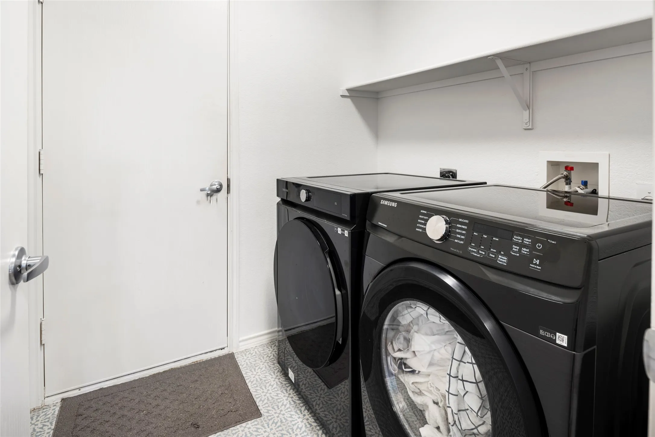 The full size washer and dryer come with the home.....