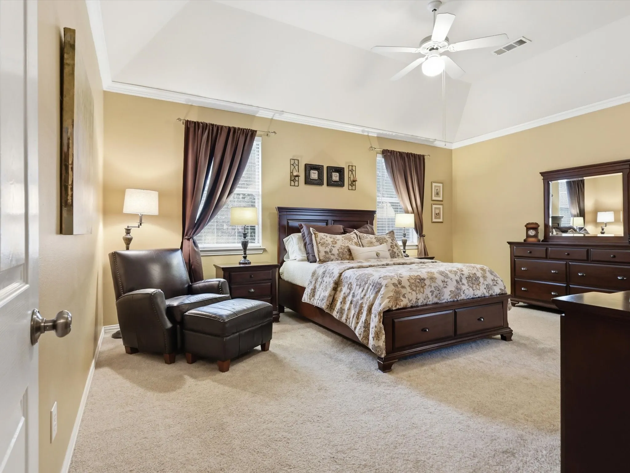 Giant downstairs primary suite.