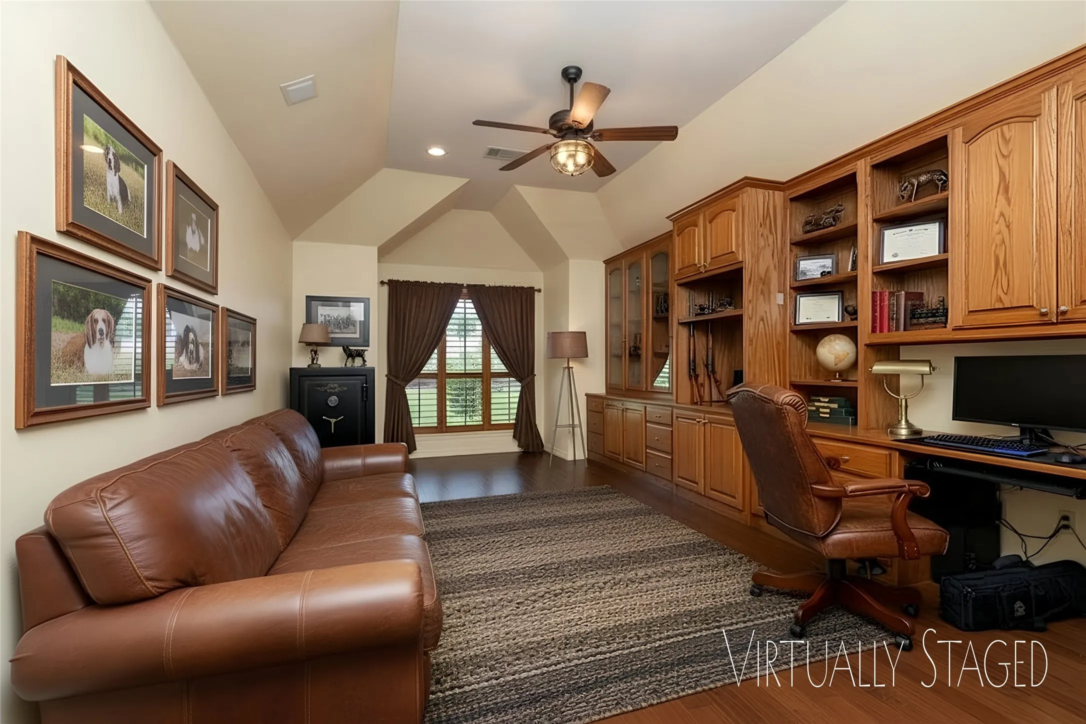 Built in Gun Cabinets far left with lock.