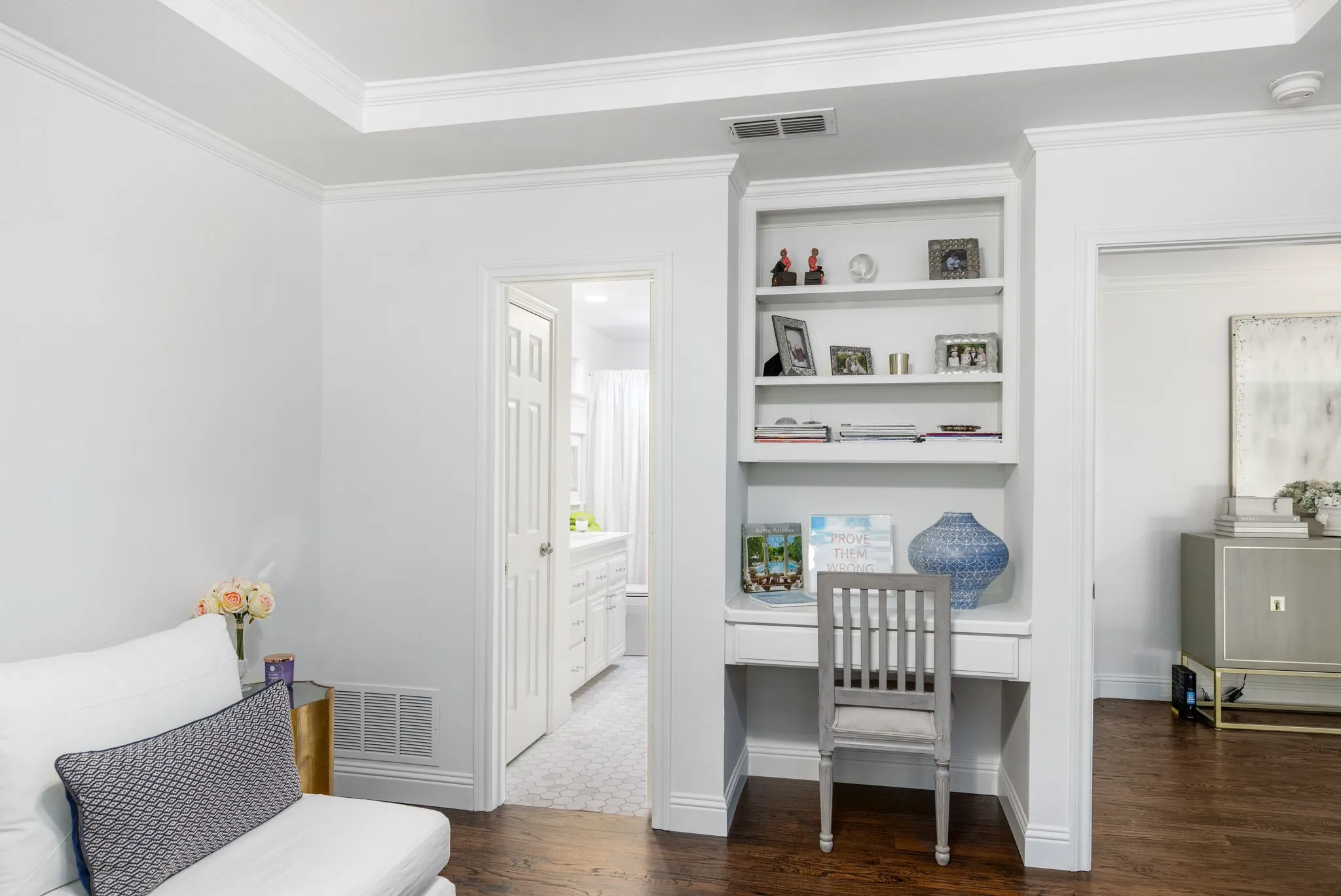 Third bedroom with built-in desk and en-suite bath