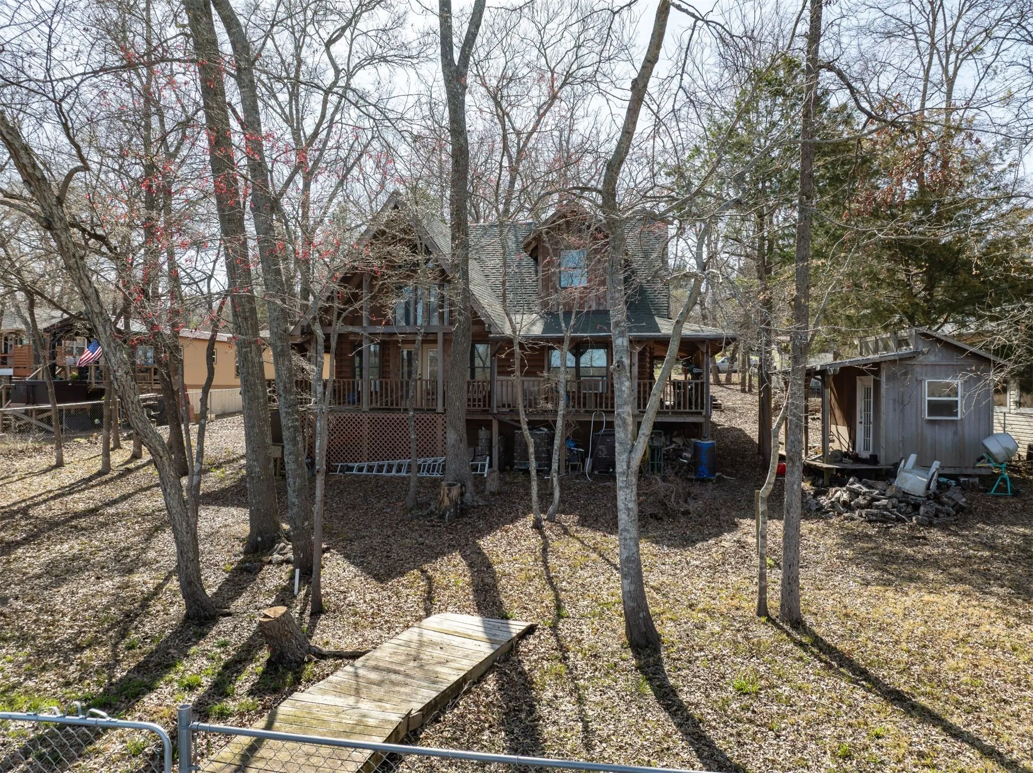 back of home from above lake