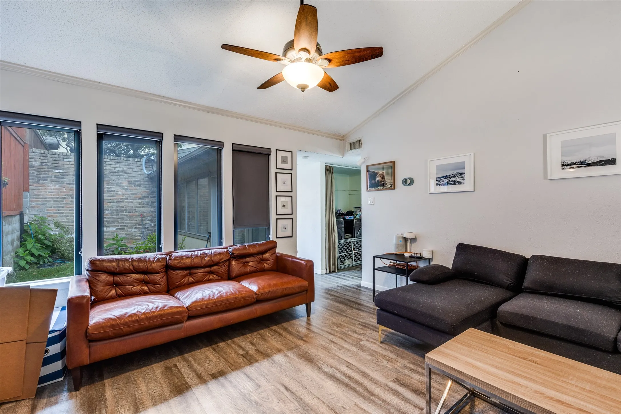 Living room with fireplace