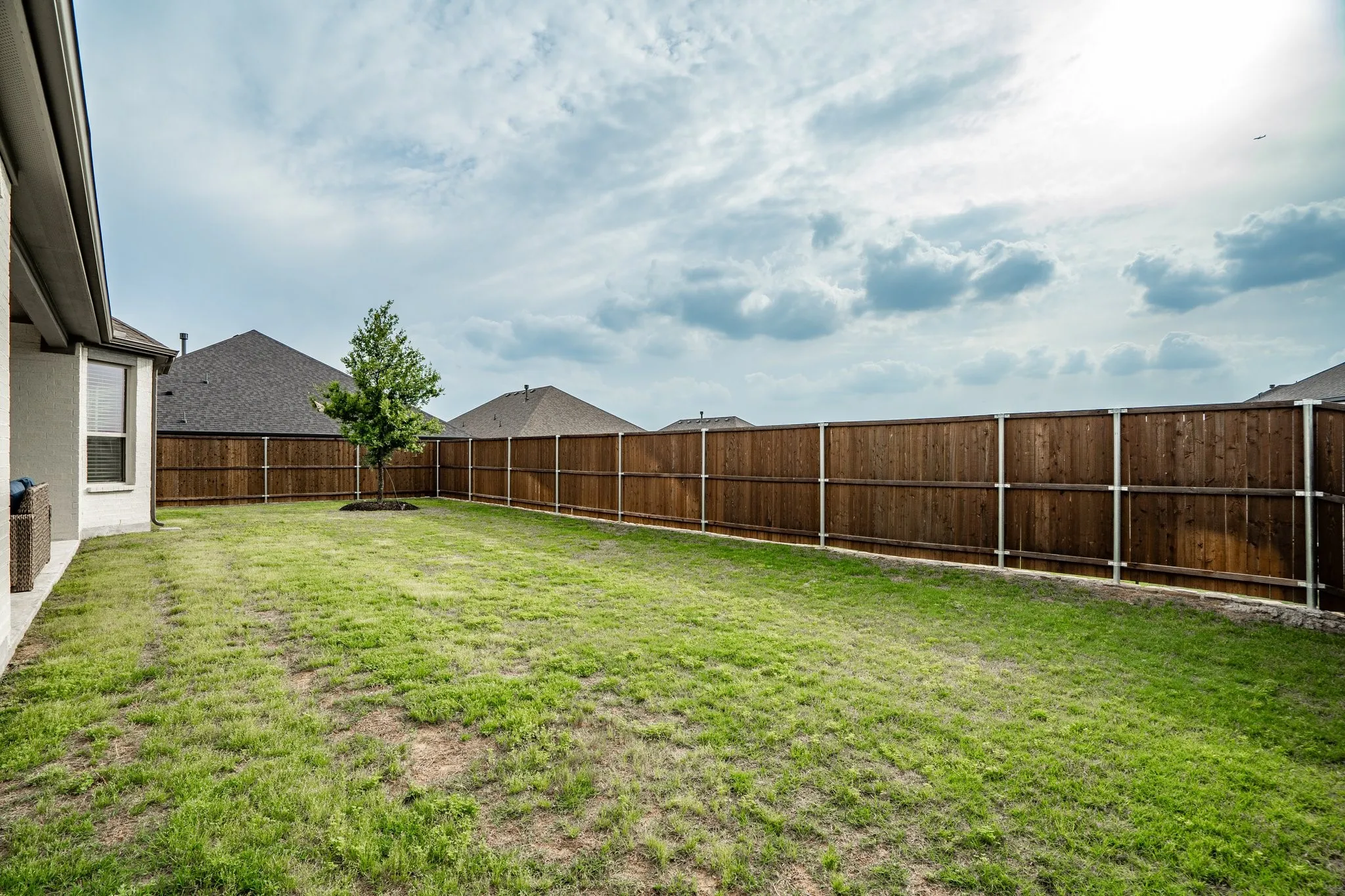 Private Backyard with lots of Flat Yard