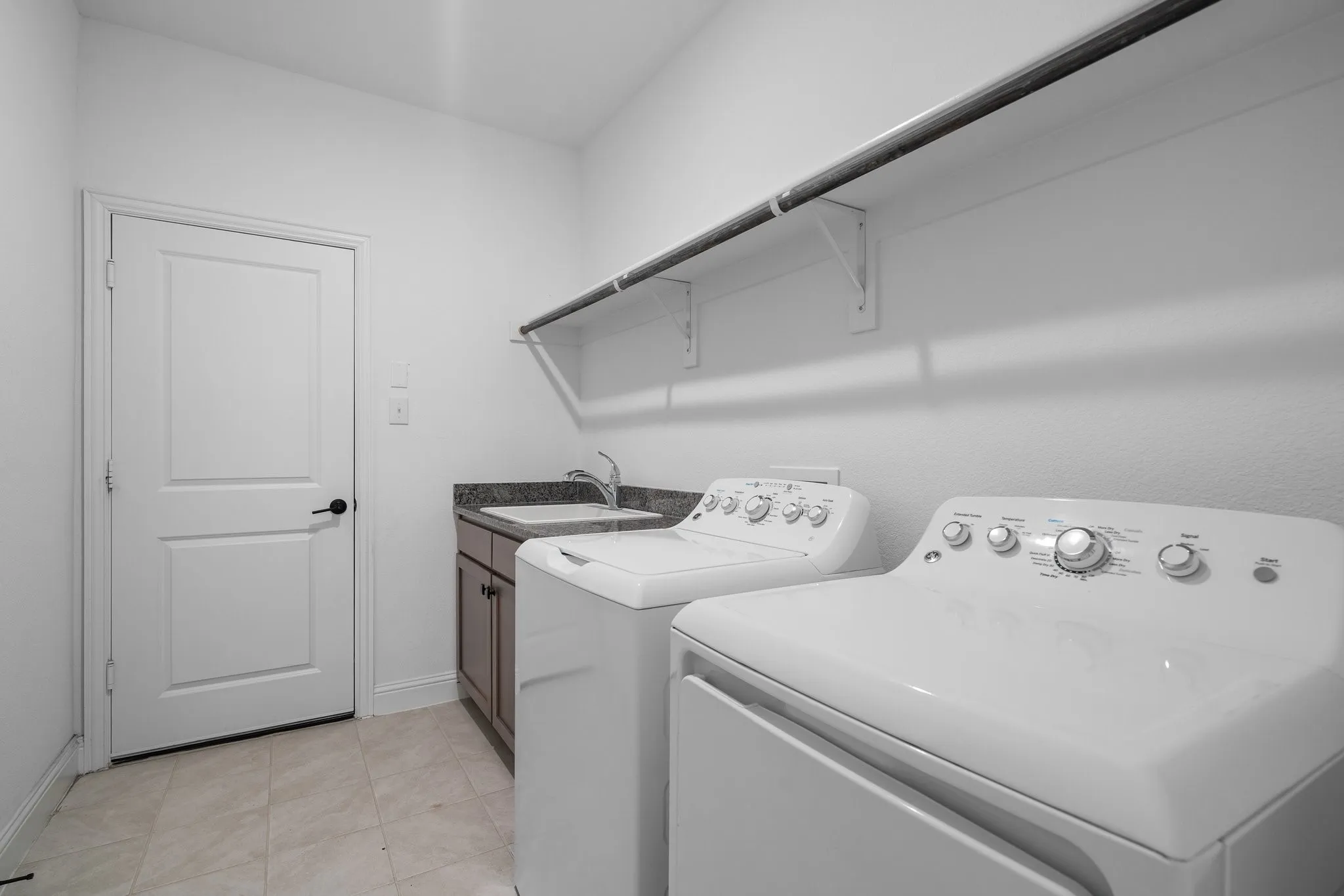 Upgraded Laundry Sink & Cabinet with Drip Dry Hanging Bar
