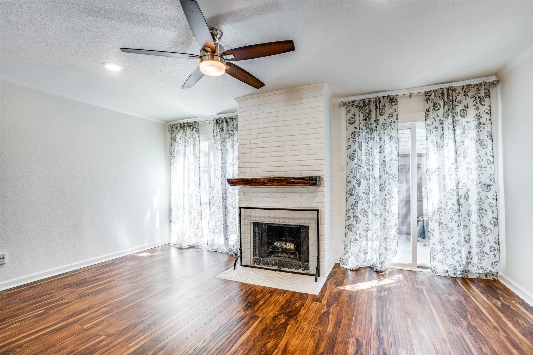 Wood burning fireplace