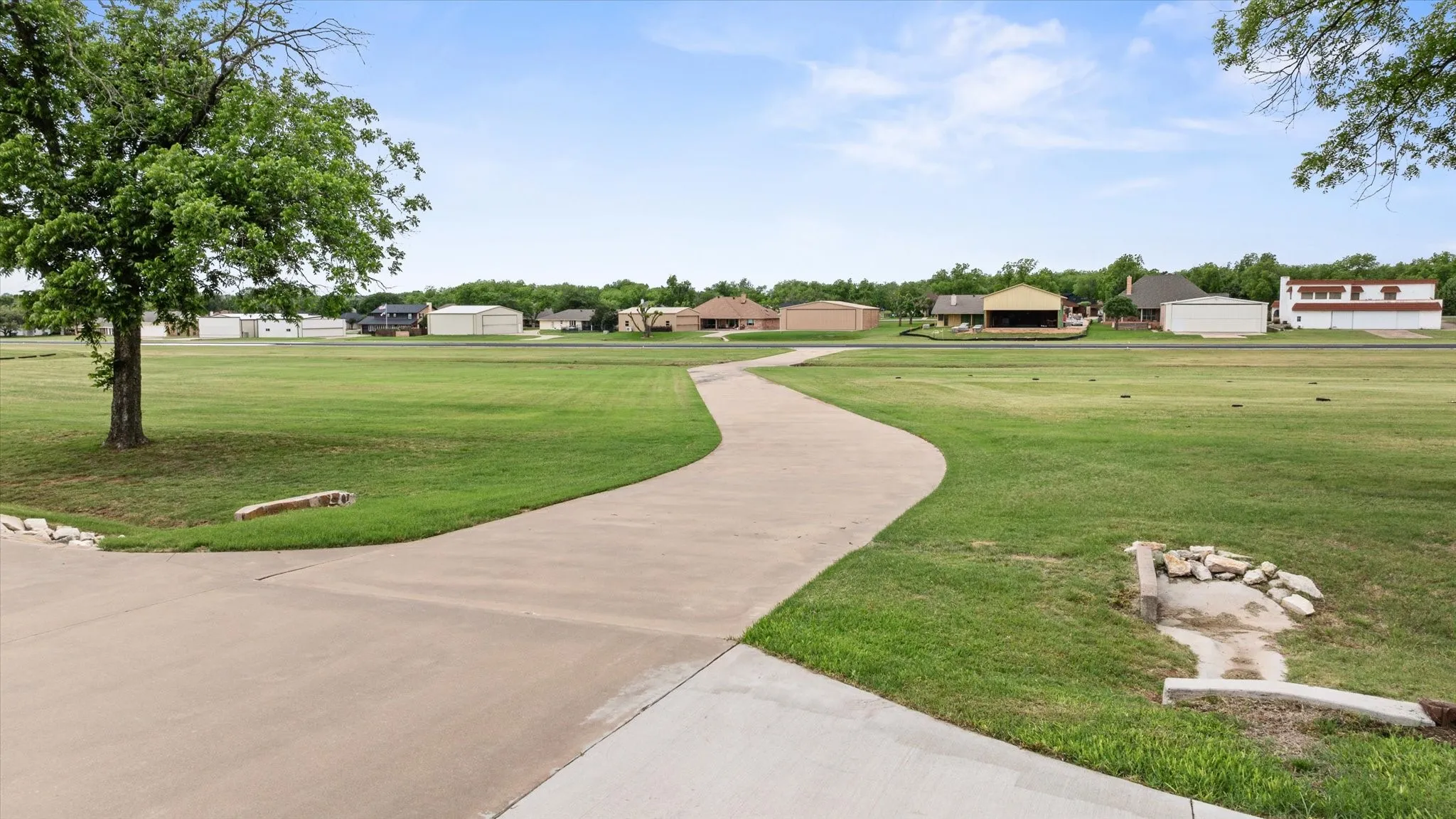 Paved taxiway to runway