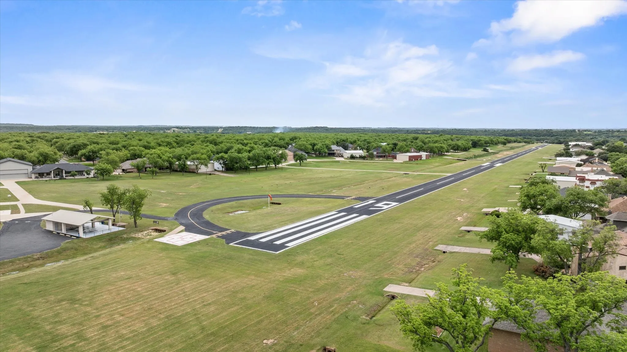 Paved access to runway