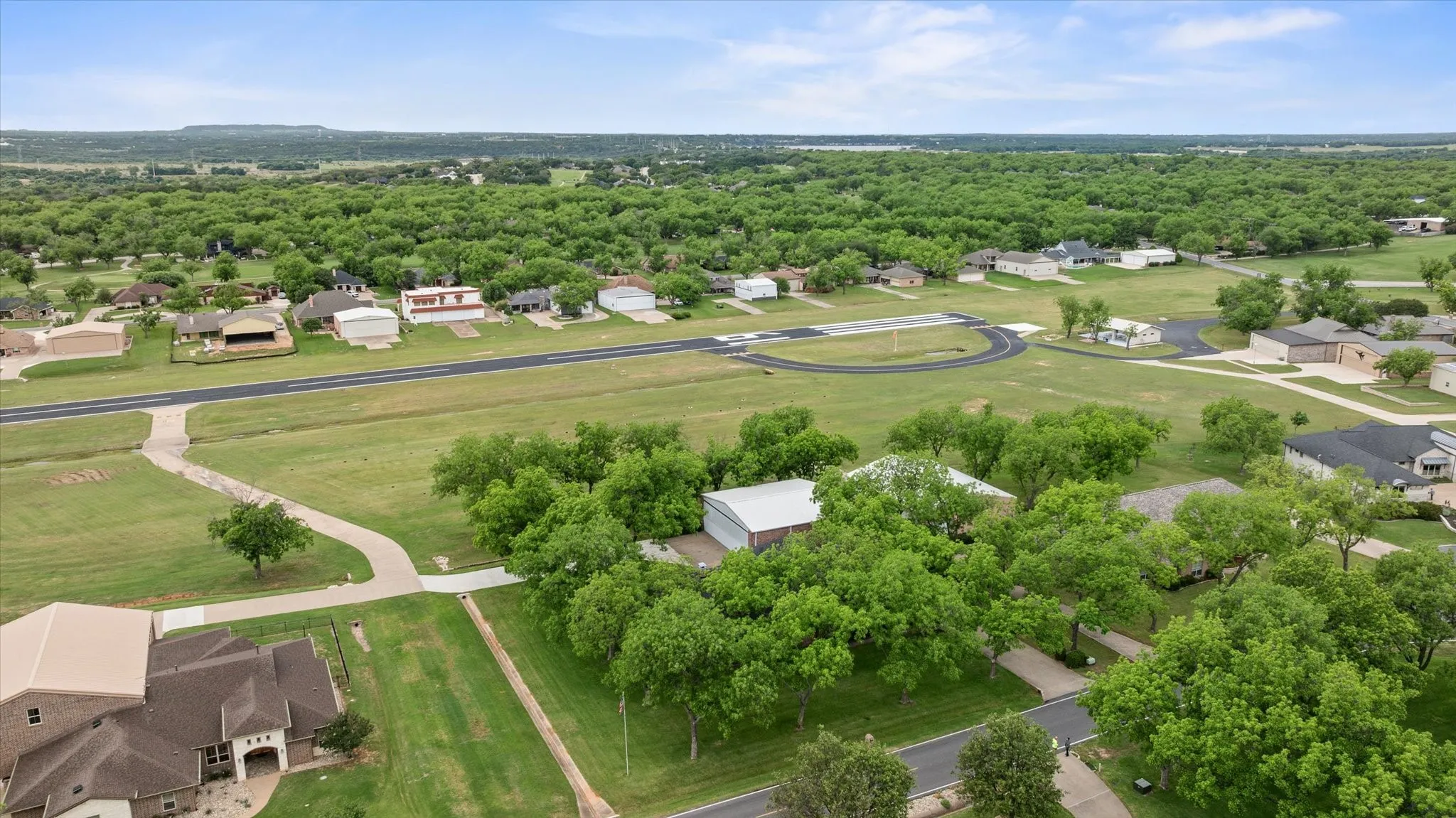 Paved access to runway