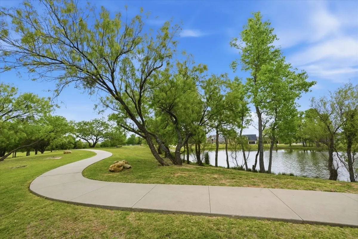 Walking area around neighborhood pond