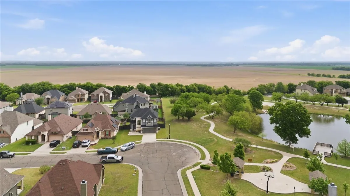 Aerial view of neighborhood