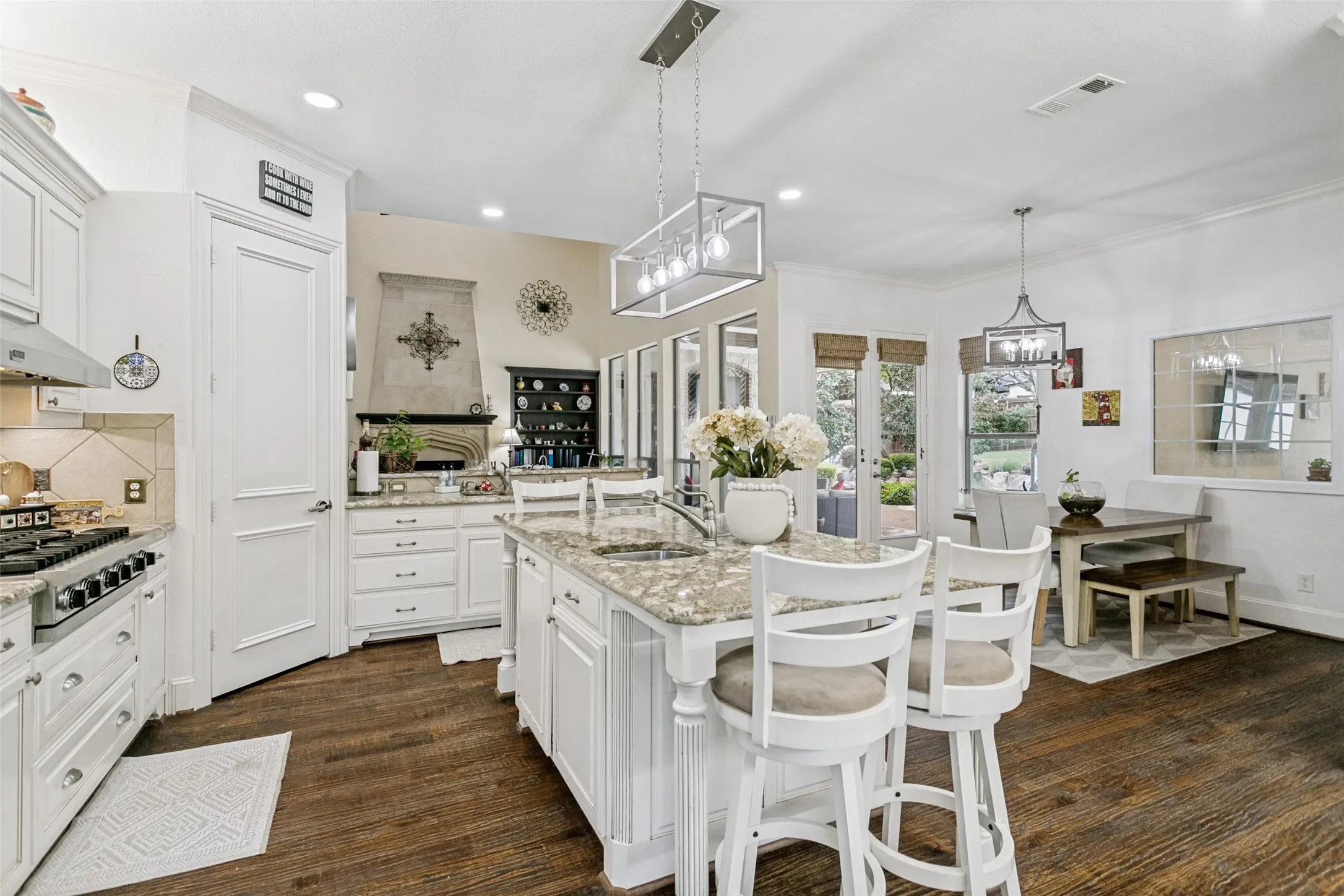Gourmet Eat in Kitchen with Access to Covered Patio and Backyard