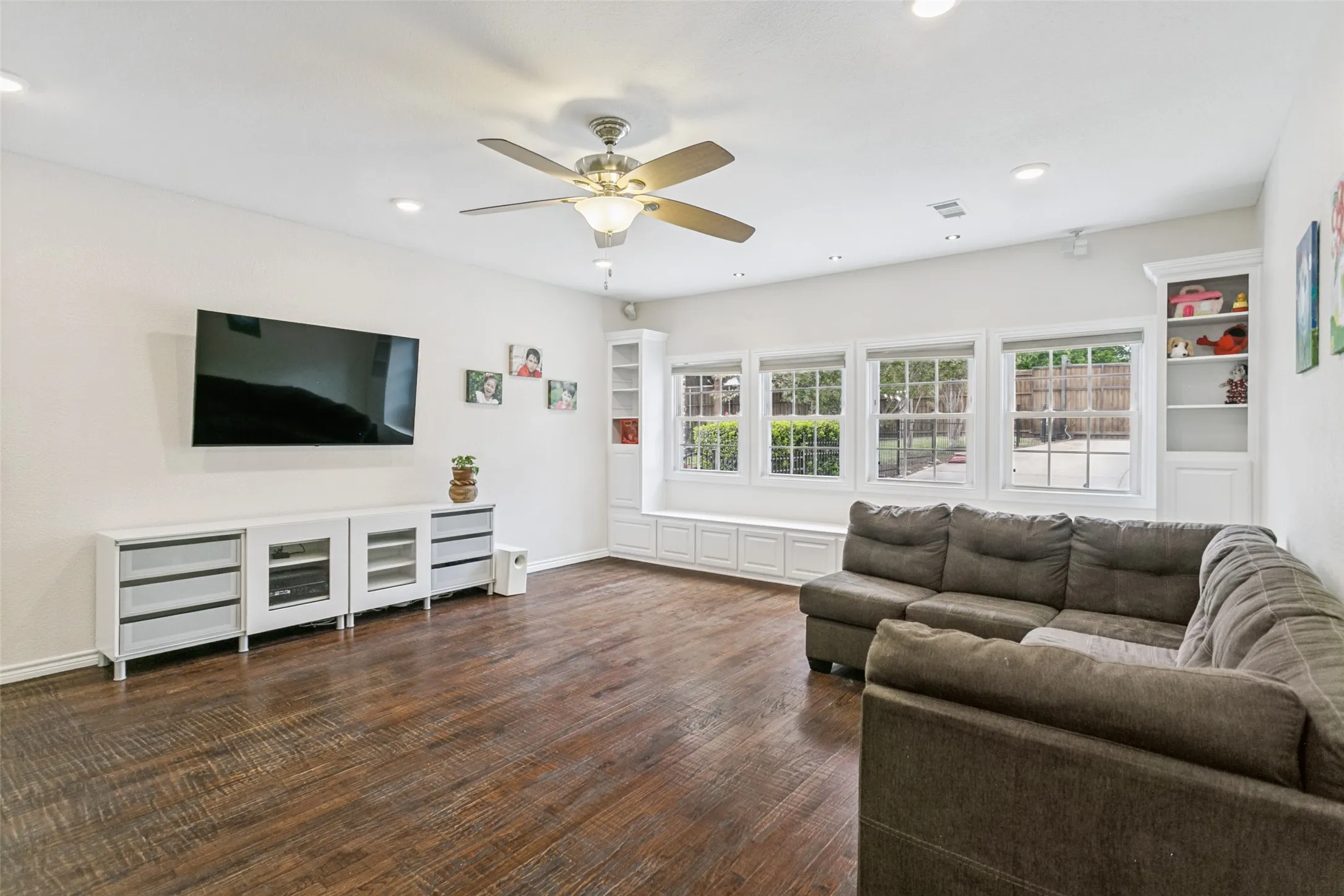 Bonus Room with Built in Cabinets, Natural Lighting and Window Seat. Perfect as a Large Playroom, Den or Yoga Meditation Room