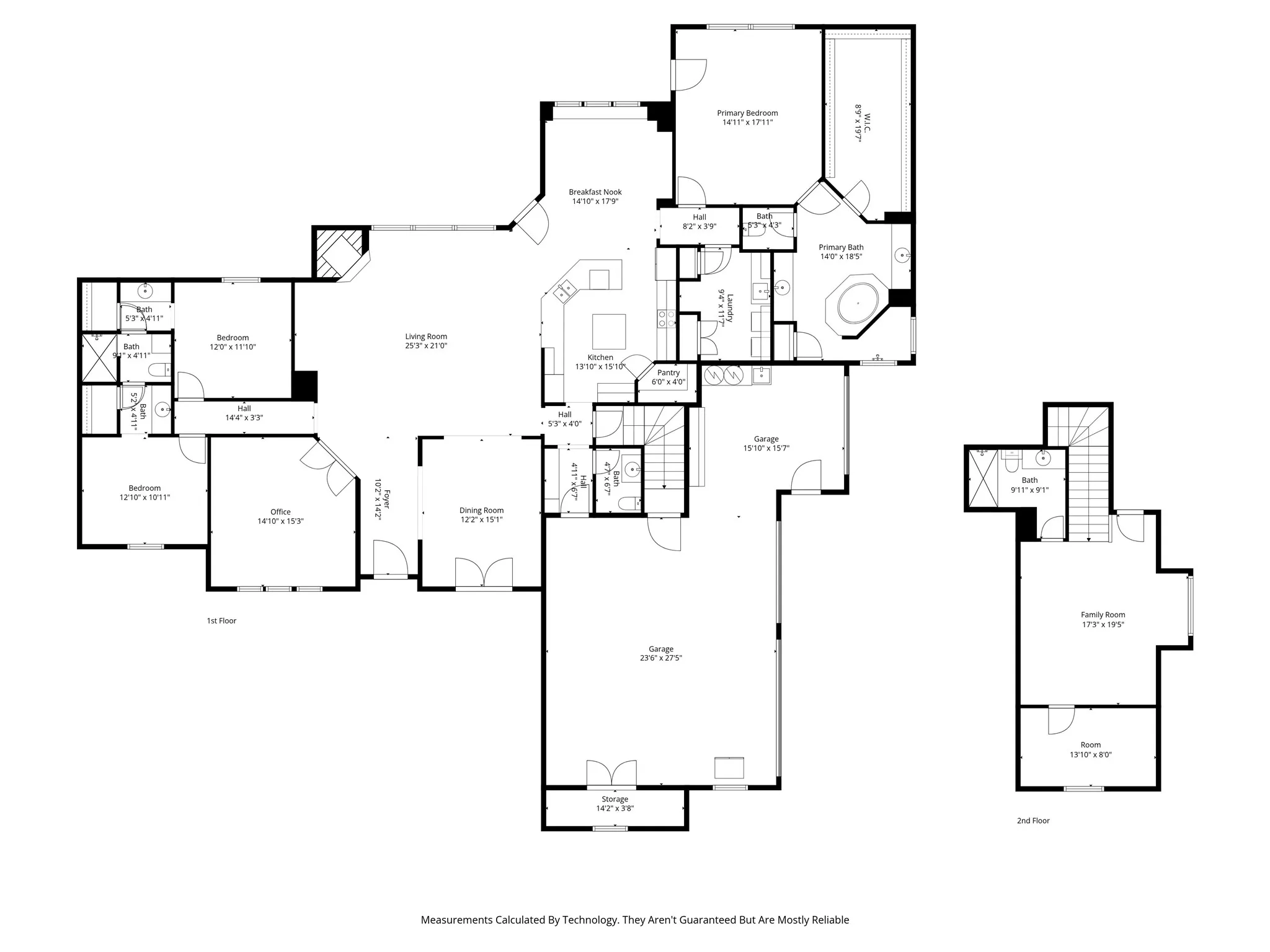 Upper and lower floors.