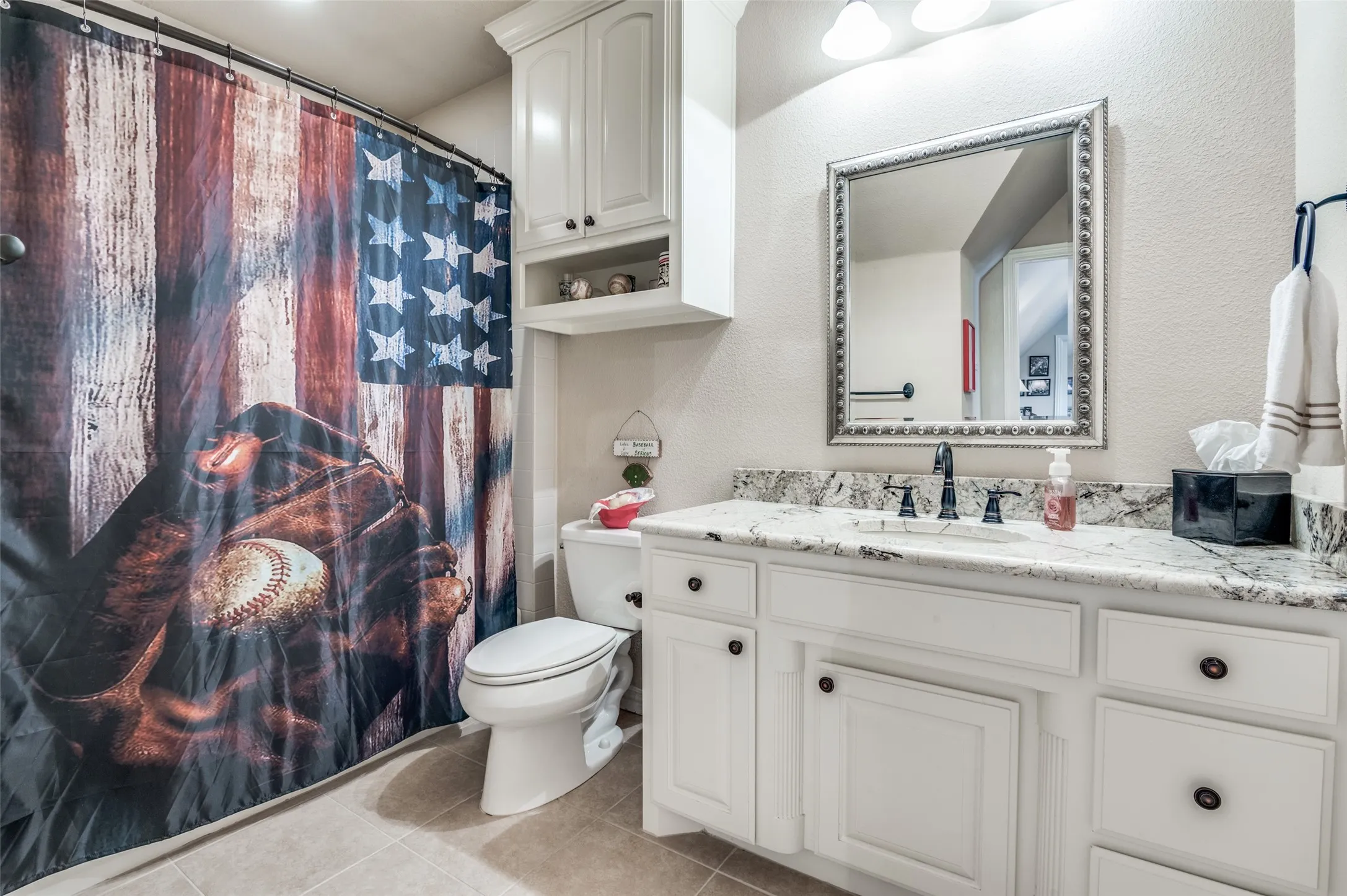 Full ensuite bathroom upstairs, granite tops, tile floors and ample storage!