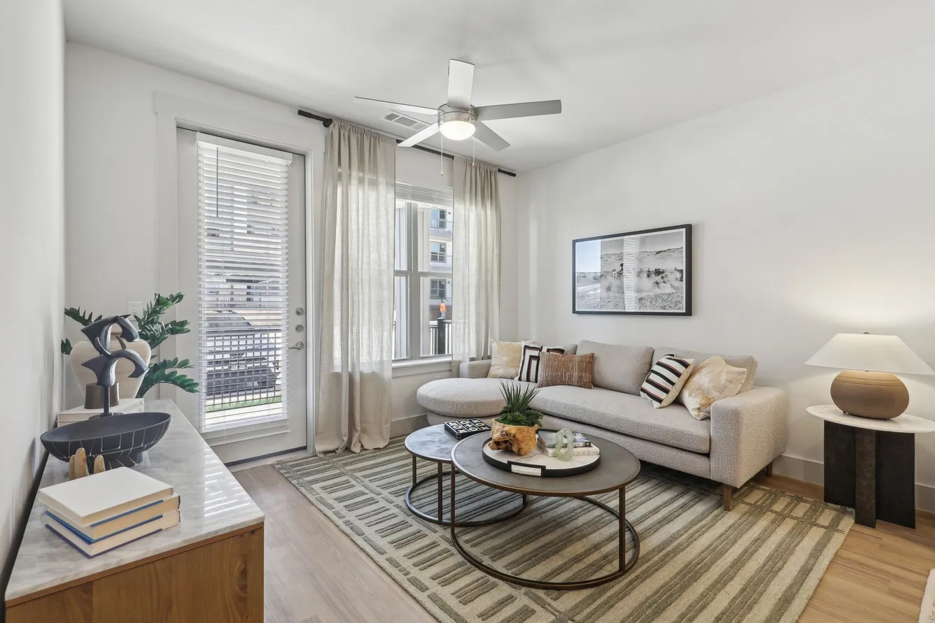 Stock image of the model apartment. Units are NOT furnished. Finishout is similar in all units.