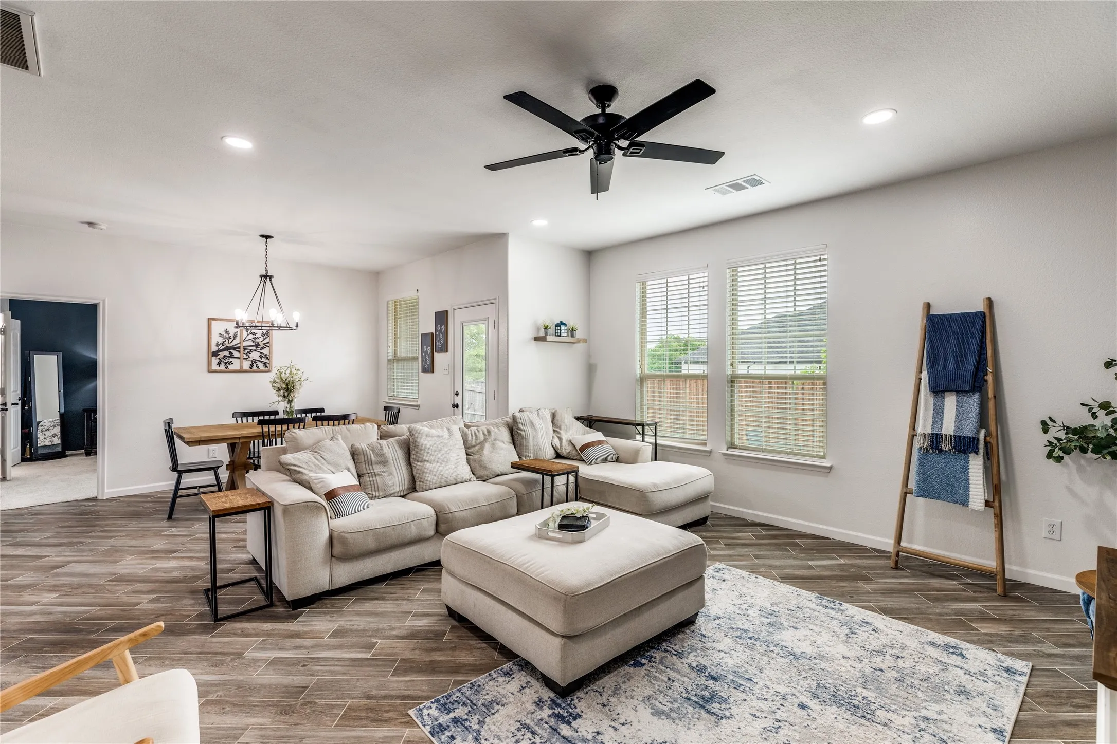 Open concept for a roomy space.