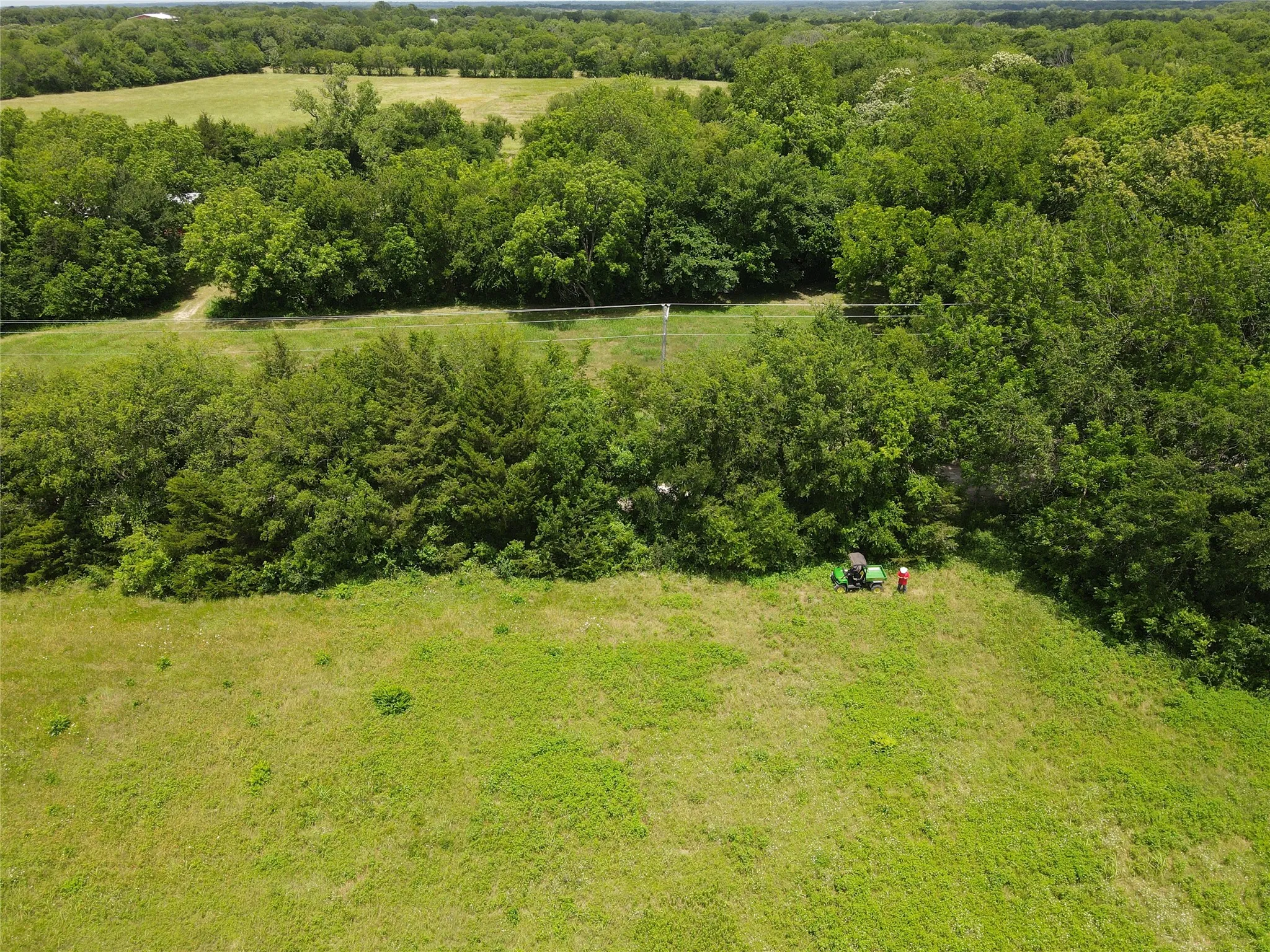 Expansive green acreage featuring dense tree lines and open fields