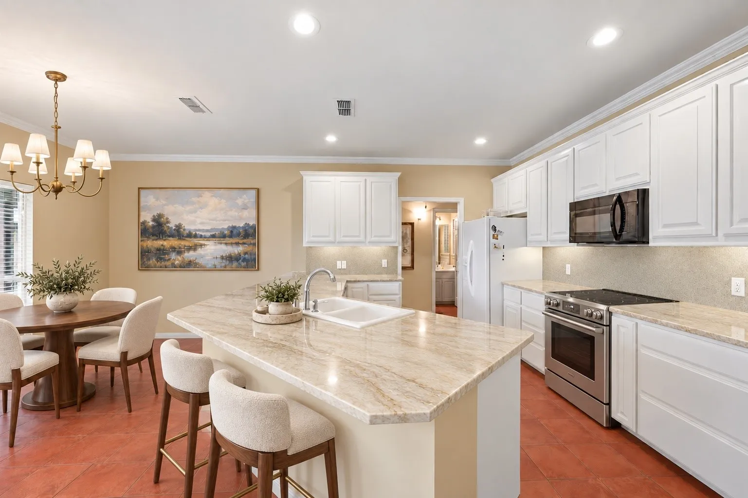 imagine adding Taj Mahal countertops and add a new range!