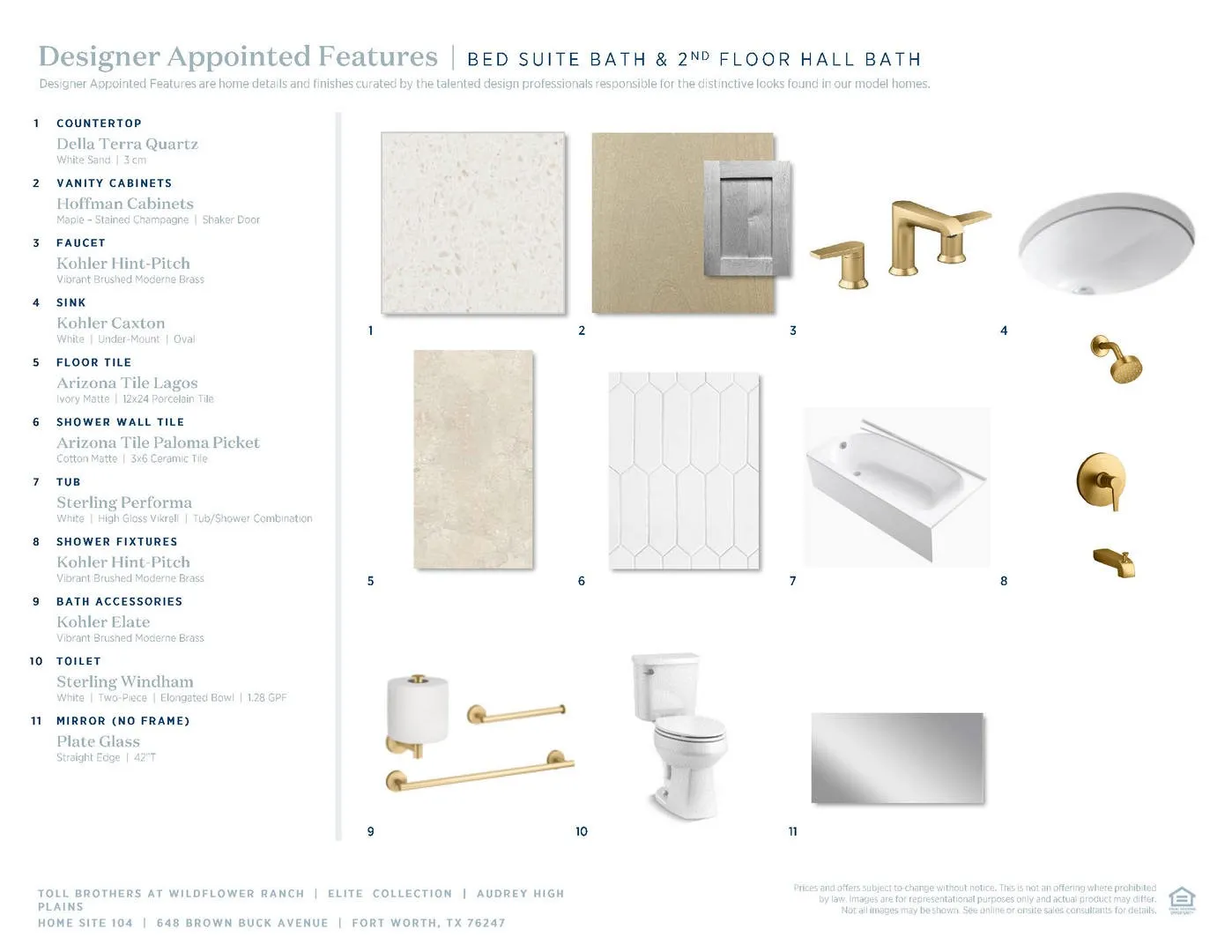 Audrey High Plains-Bed Suite Bath & 2nd Floor Hall Bath Selections
