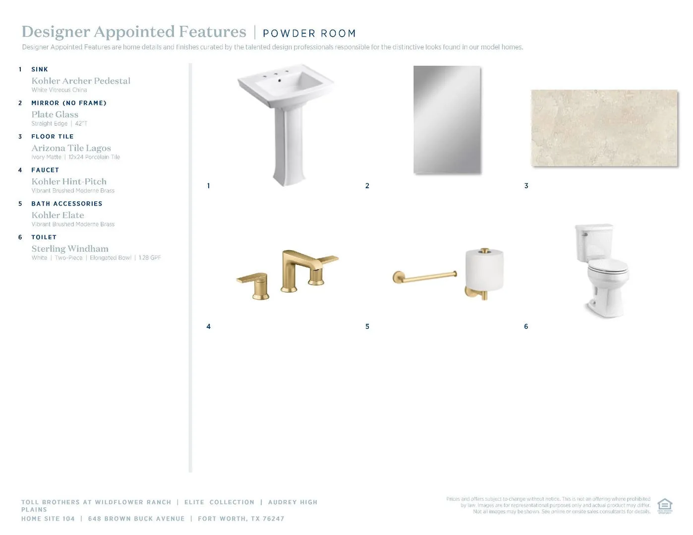 Audrey High Plains-Powder Room Selections