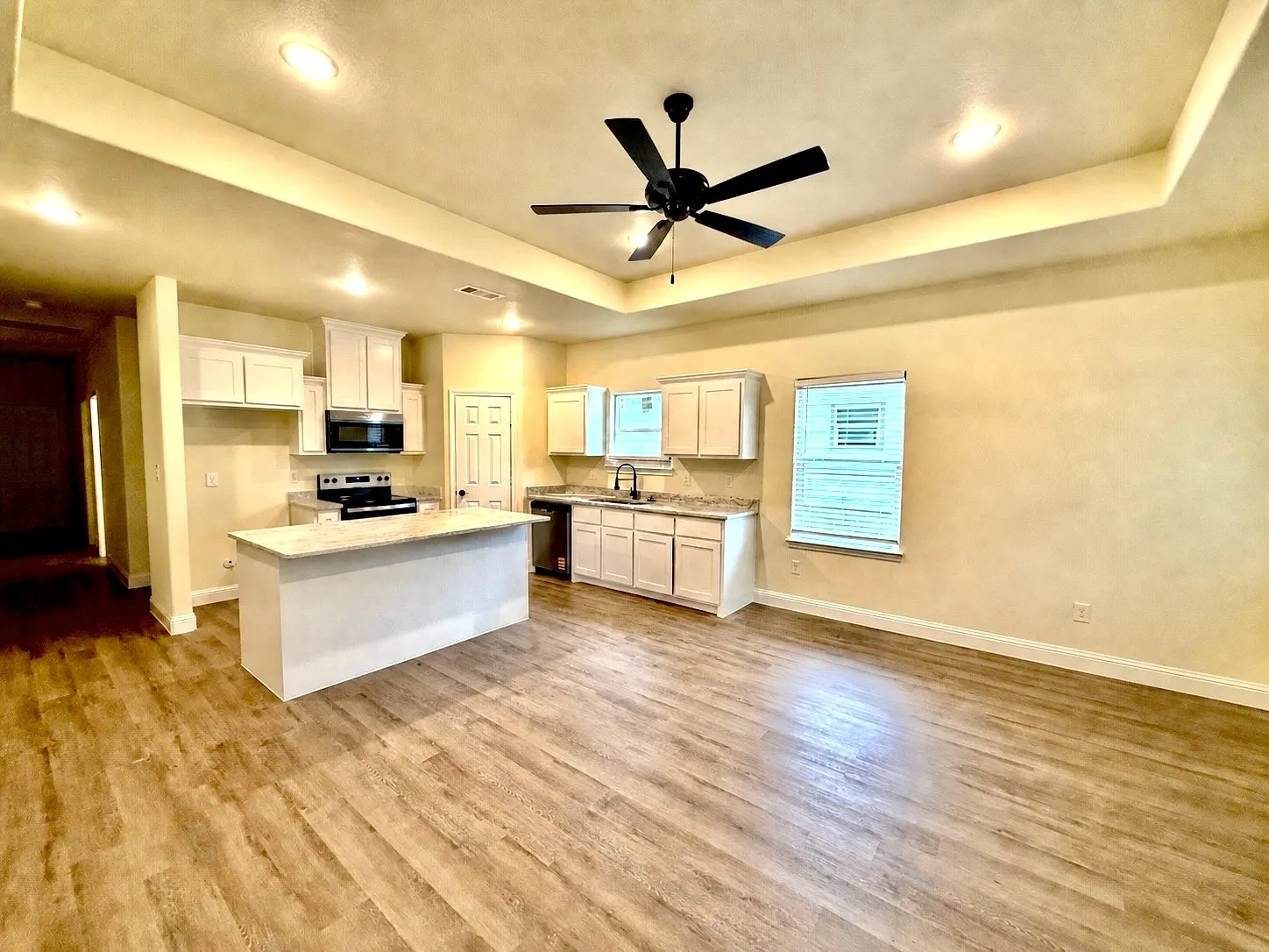 open concept layout living, dinning, kitchen